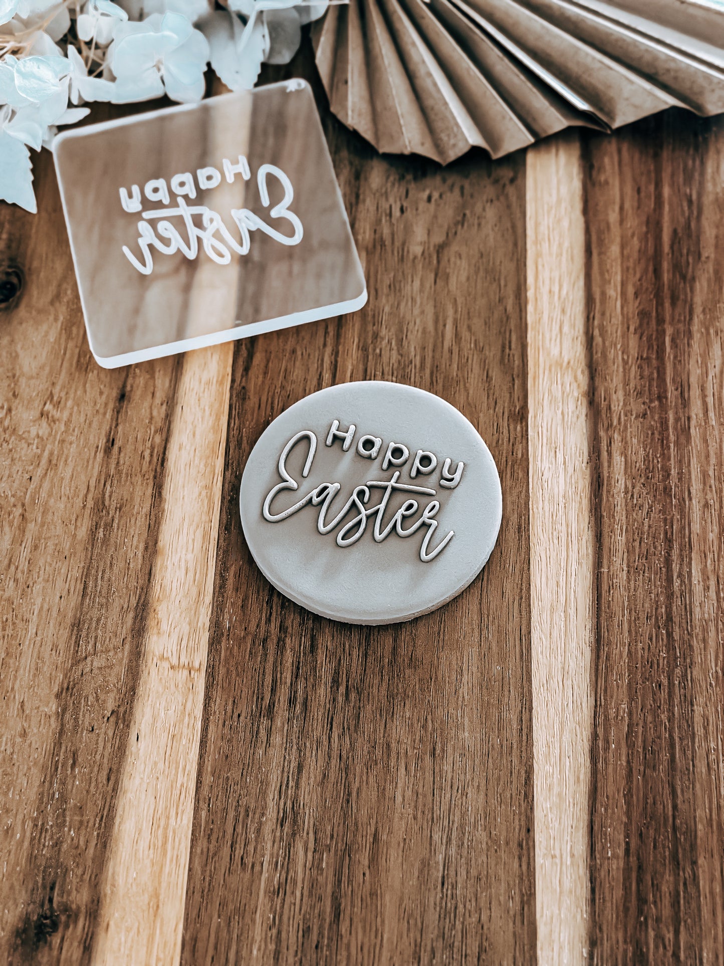 Happy Easter 'UP' (Classy) - Cookie Stamp - Ideal for Fondant & Sugar Cookies