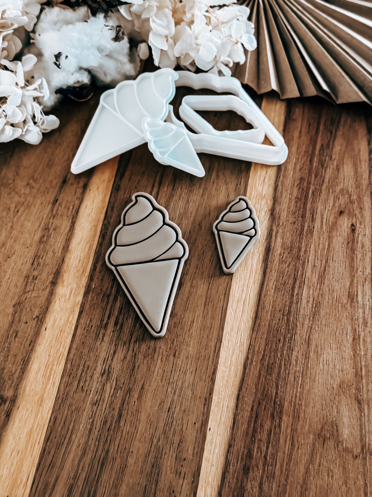Mini Ice Cream (Soft Serve) Stamp & Cutter - Perfect for Fondant & Sugar Cookies