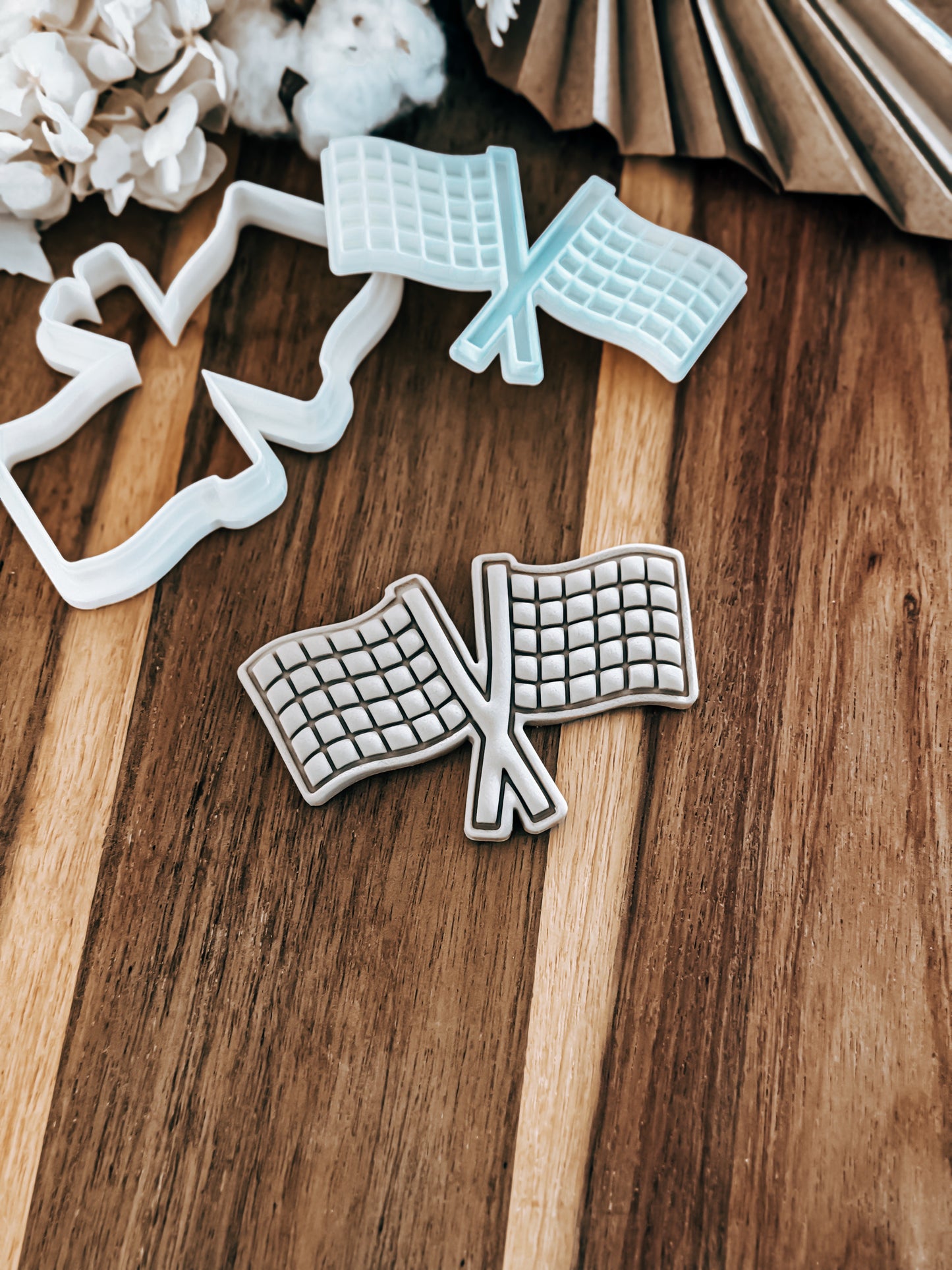Racing Flags (Double) Stamp and Cutter - Perfect for Fondant & Sugar Cookies