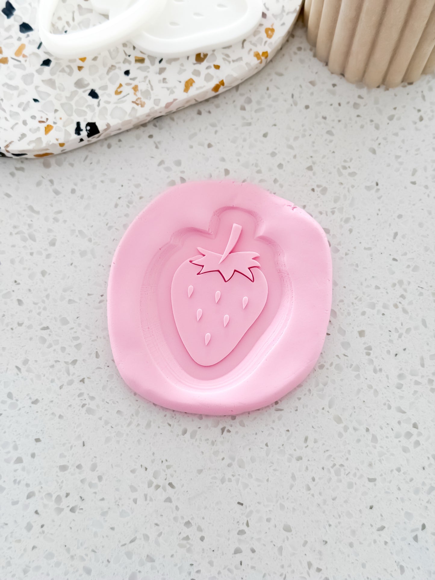 Strawberry (Caterpillar) Stamp & Cutter - Perfect for Fondant & Sugar Cookies