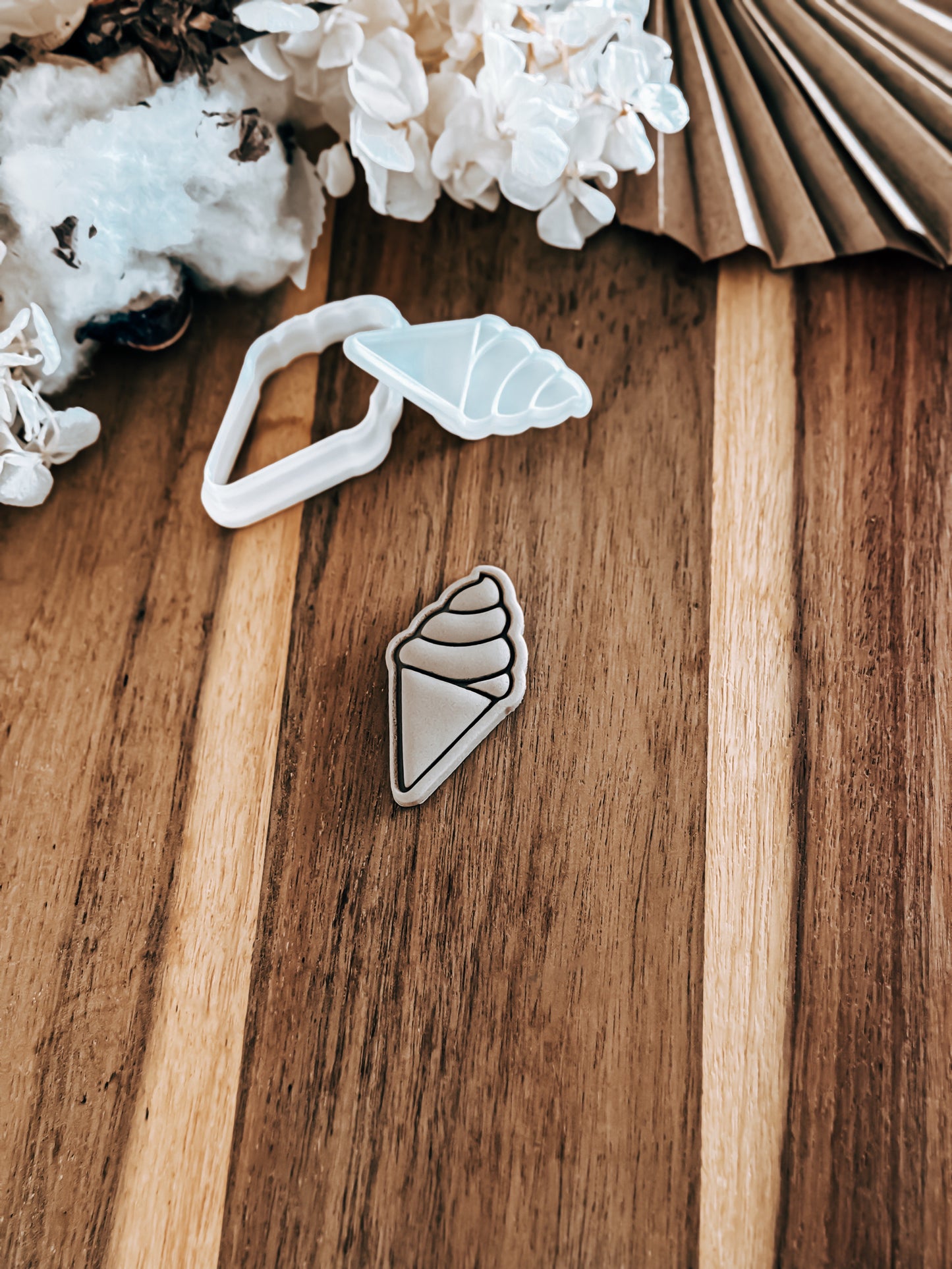 Mini Ice Cream (Soft Serve) Stamp & Cutter - Perfect for Fondant & Sugar Cookies