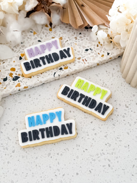 Happy Birthday (FN) Stamp & Cutter - Perfect for Fondant & Sugar Cookies