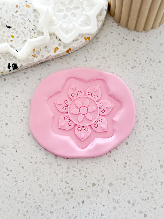 Mandala Diwali Flower Stamp and Cutter - Perfect for Fondant & Sugar Cookies