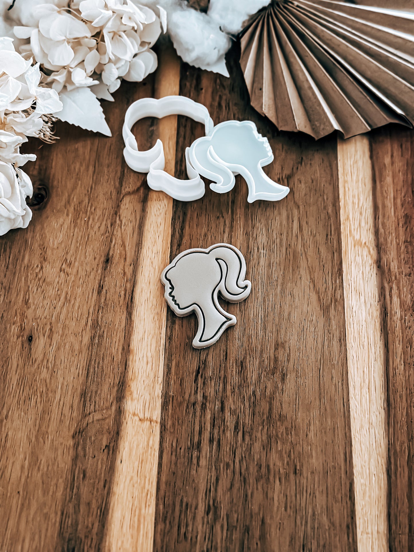 Mini Silhouette Doll Head - Cookie Stamp & Cutter - Fondant & Sugar Cookies