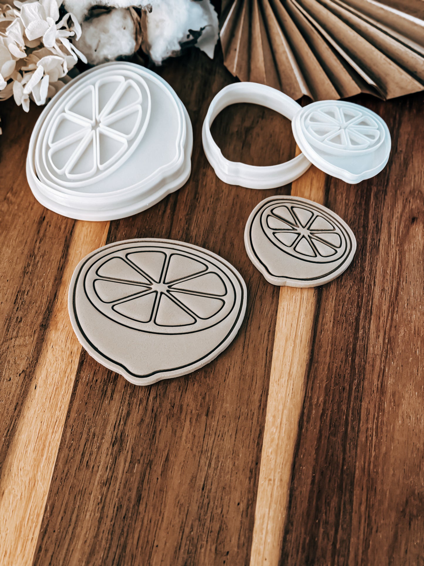 Mini Lemon Slice (Half Whole) Stamp & Cutter - Perfect for Fondant & Sugar Cookies