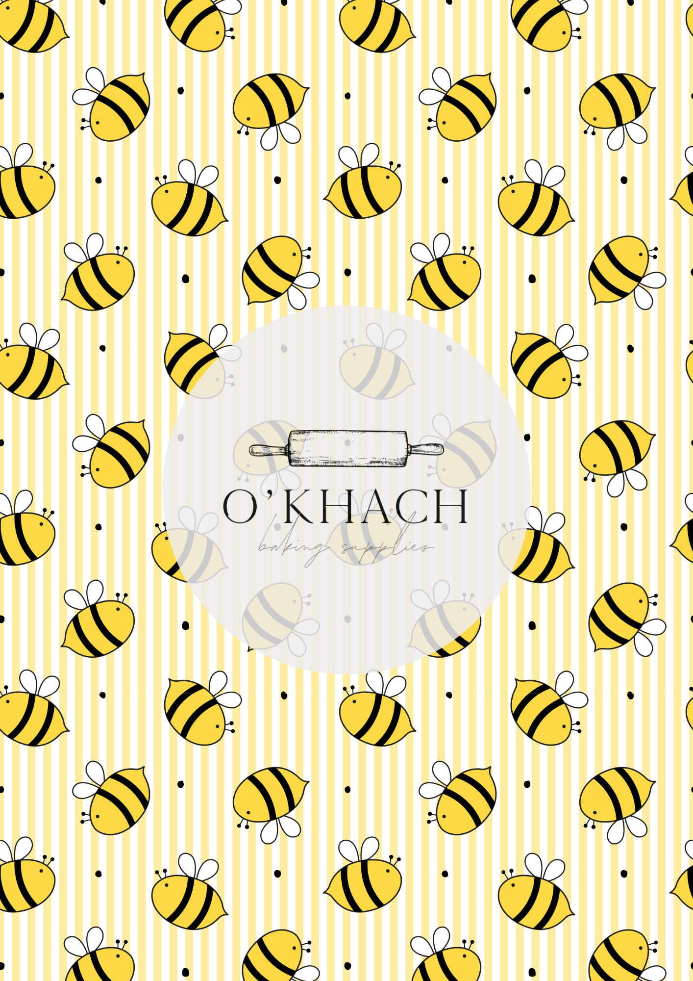 Bees & Honey Pattern - Edible Image – A4 Cake Topper & Cupcake Decoration