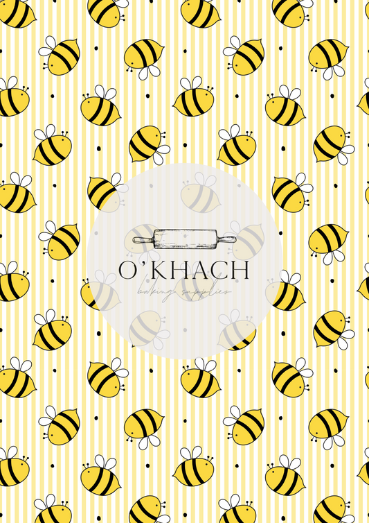 Bees & Honey Pattern - Edible Image – A4 Cake Topper & Cupcake Decoration