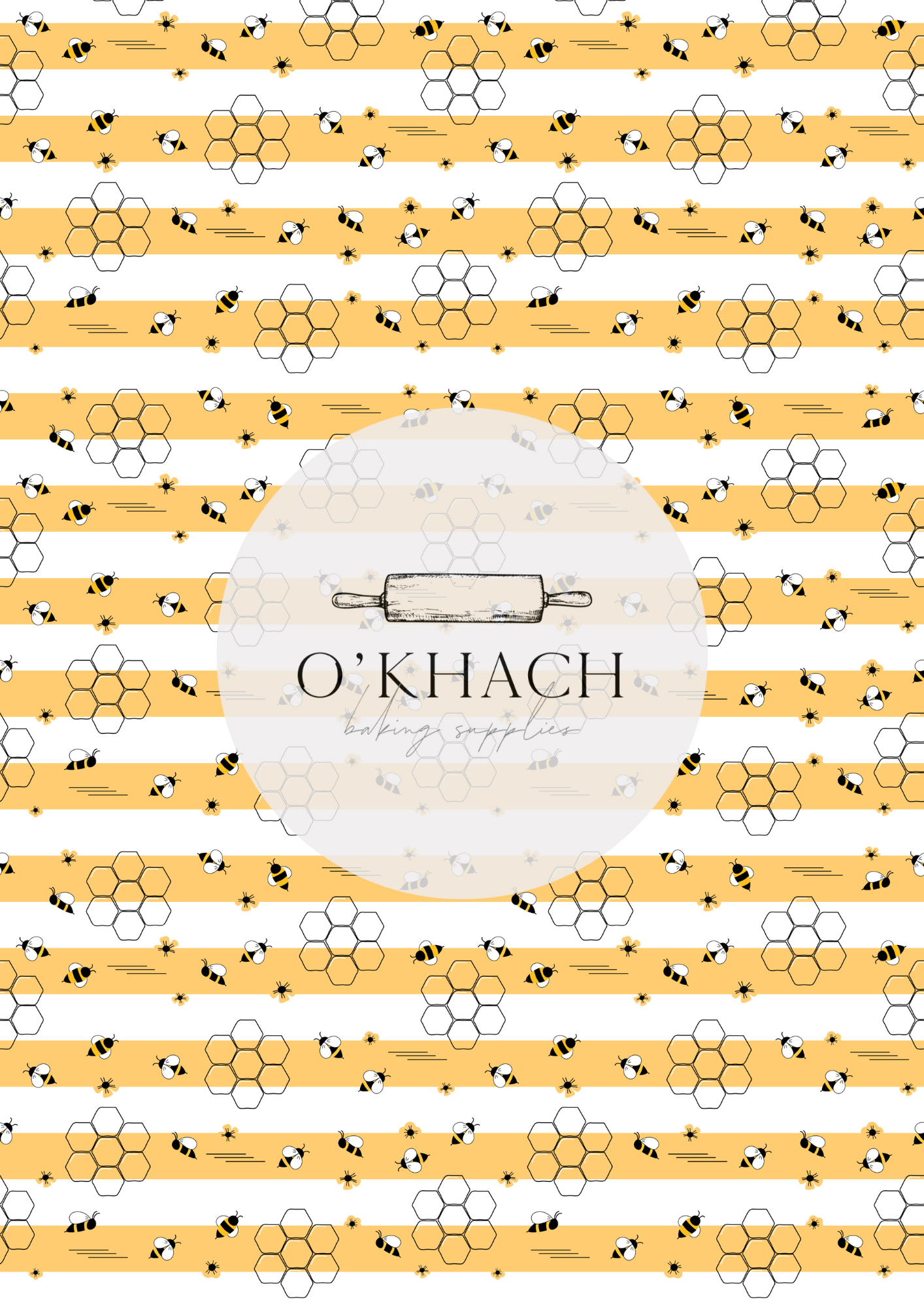 Bees & Honey Pattern - Edible Image – A4 Cake Topper & Cupcake Decoration