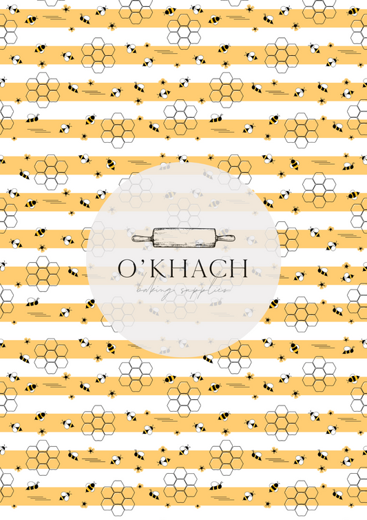 Bees & Honey Pattern - Edible Image – A4 Cake Topper & Cupcake Decoration