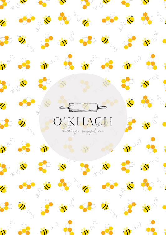 Bees & Honey Pattern - Edible Image – A4 Cake Topper & Cupcake Decoration