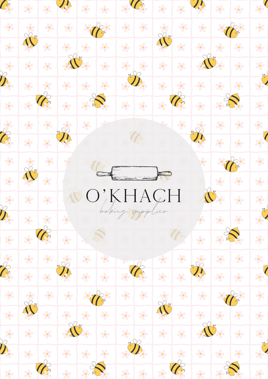 Bees & Honey Pattern - Edible Image – A4 Cake Topper & Cupcake Decoration