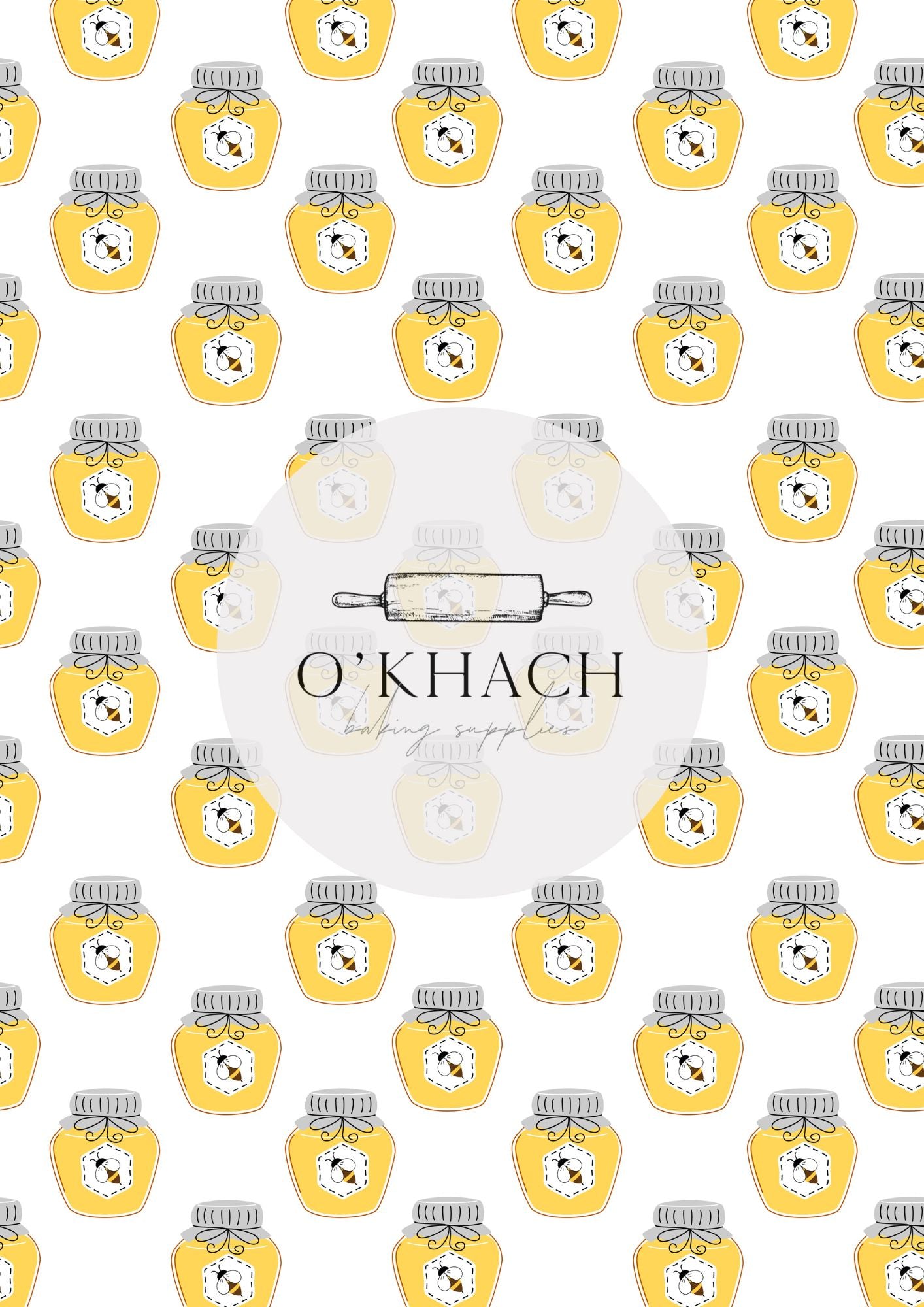 Bees & Honey Pattern No.8 - Digital Edible Image for Cakes & Cookies