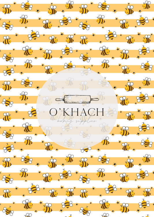 Bees & Honey Pattern - Edible Image – A4 Cake Topper & Cupcake Decoration