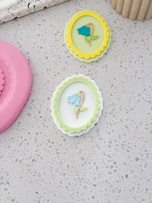 Bluebell Cameo (Frame) Stamp & Cutter - Perfect for Fondant & Sugar Cookies