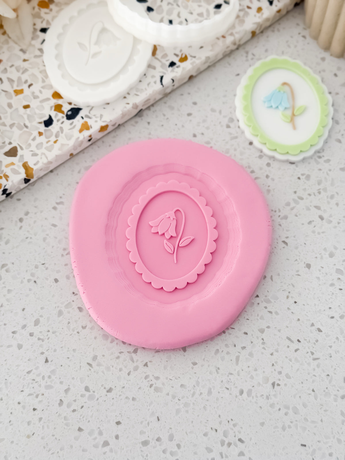 Bluebell Cameo (Frame) Stamp & Cutter - Perfect for Fondant & Sugar Cookies