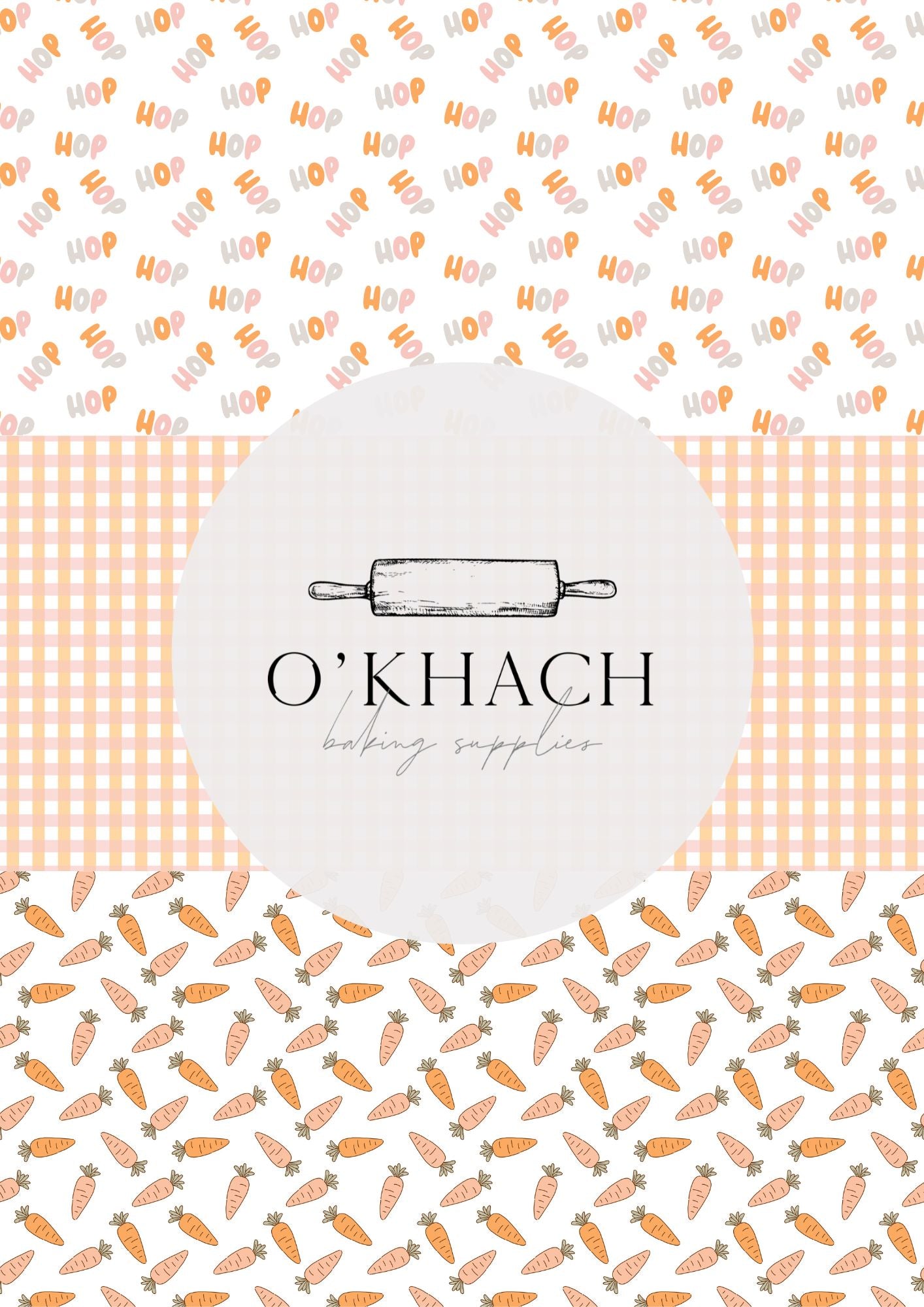 Bunny Hop Pattern No.15 - Digital Edible Image for Cakes & Cookies