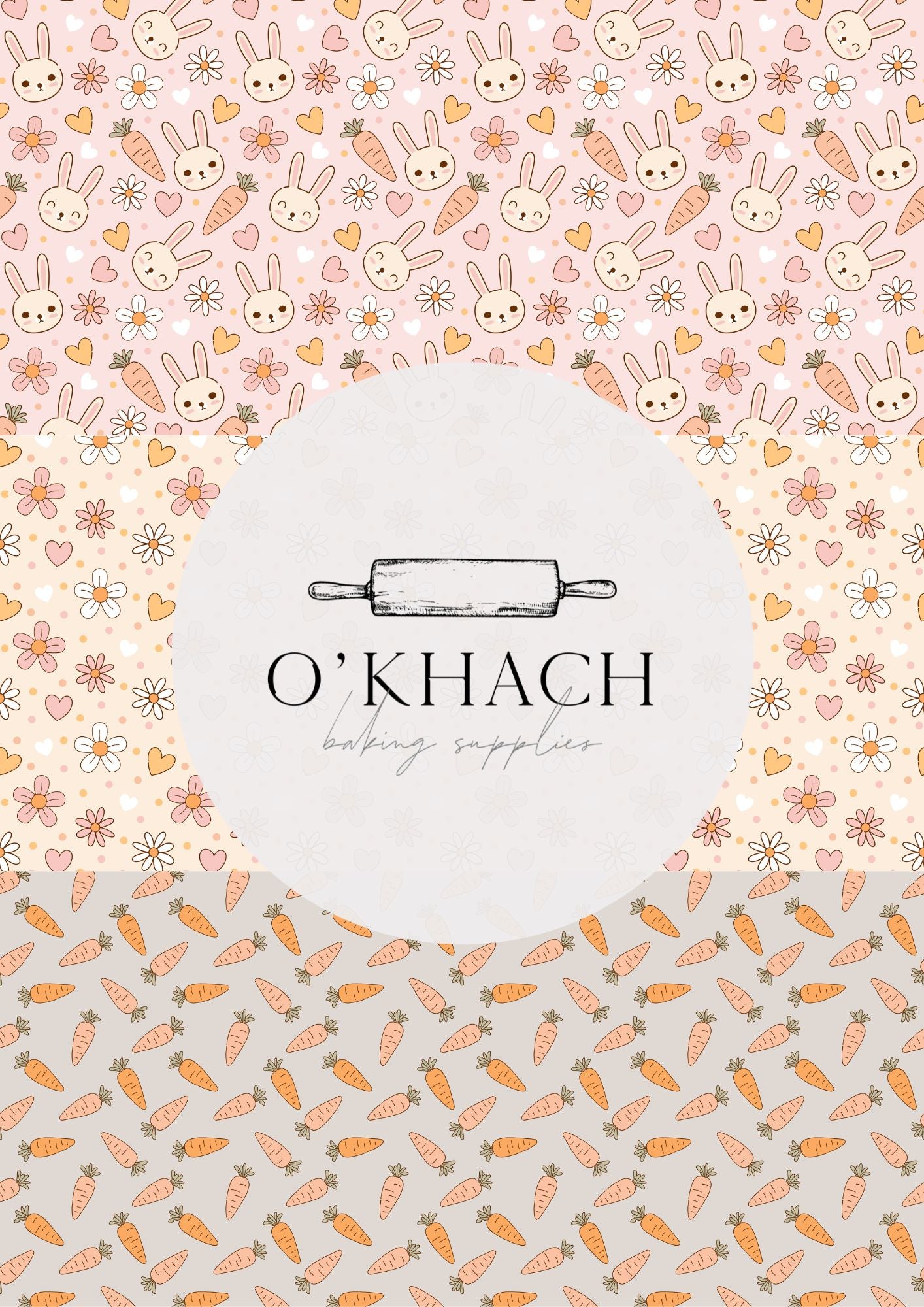 Bunny Hop Pattern No.18 - Digital Edible Image for Cakes & Cookies