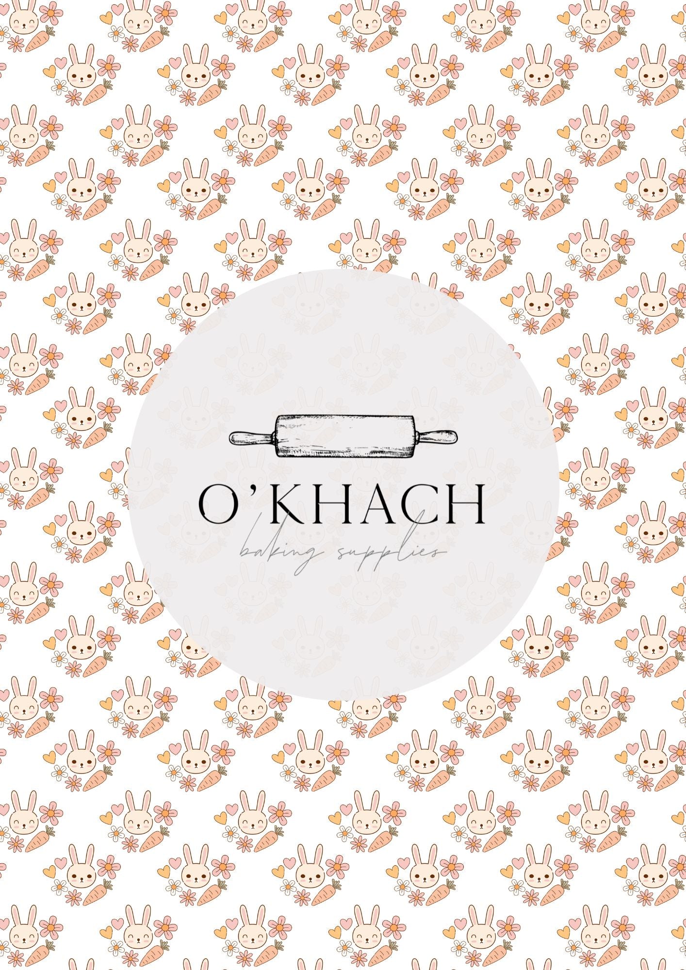 Bunny Hop Pattern No.2 - Digital Edible Image for Cakes & Cookies