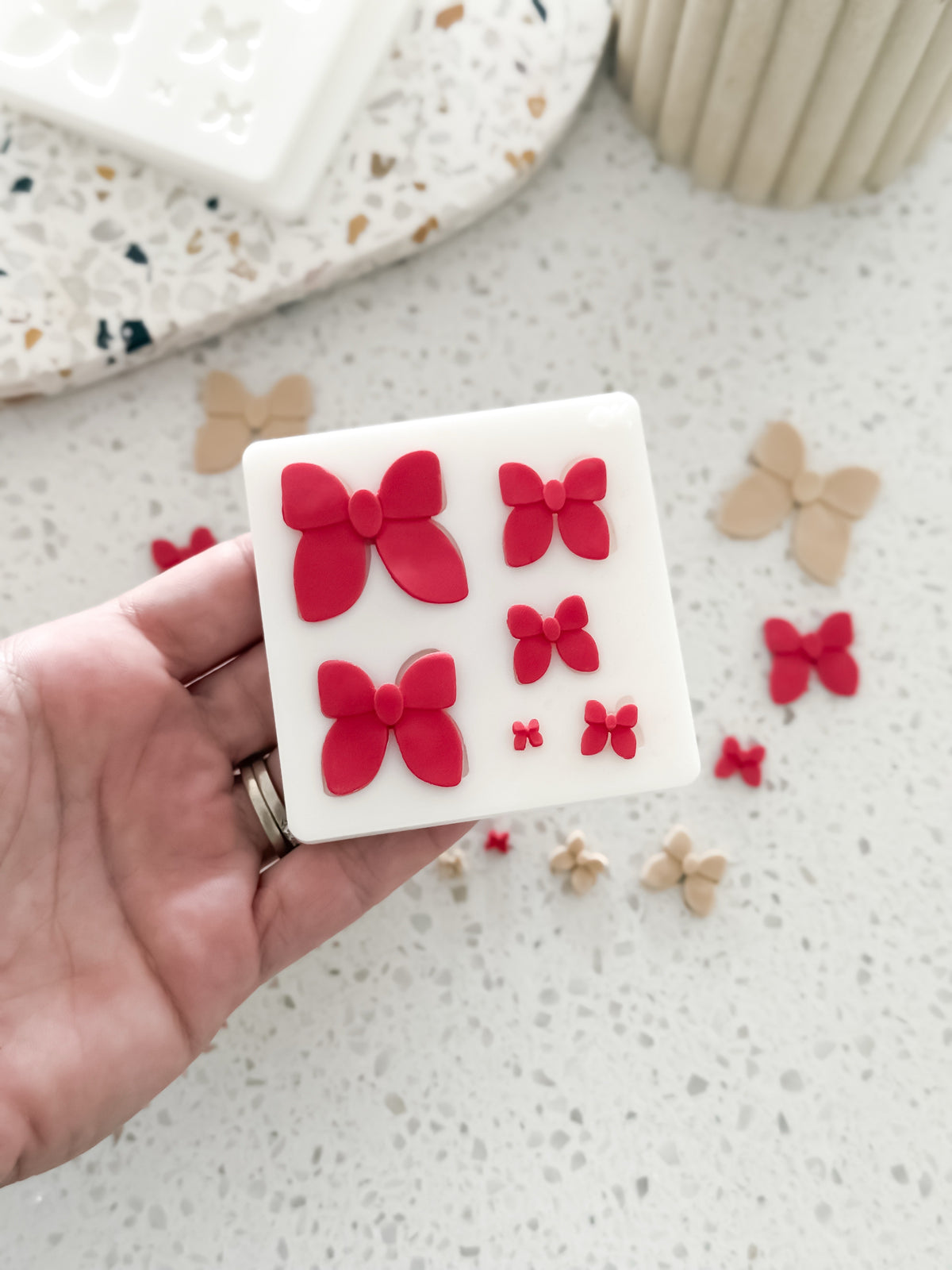 Classic Bow Finger Press Fondant Mould by O'Khach Baking Supplies