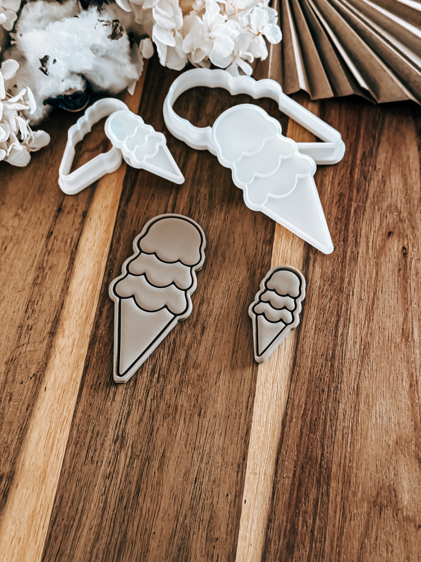Mini Ice Cream (Triple Scoop) Stamp & Cutter - Perfect for Fondant & Sugar Cookies