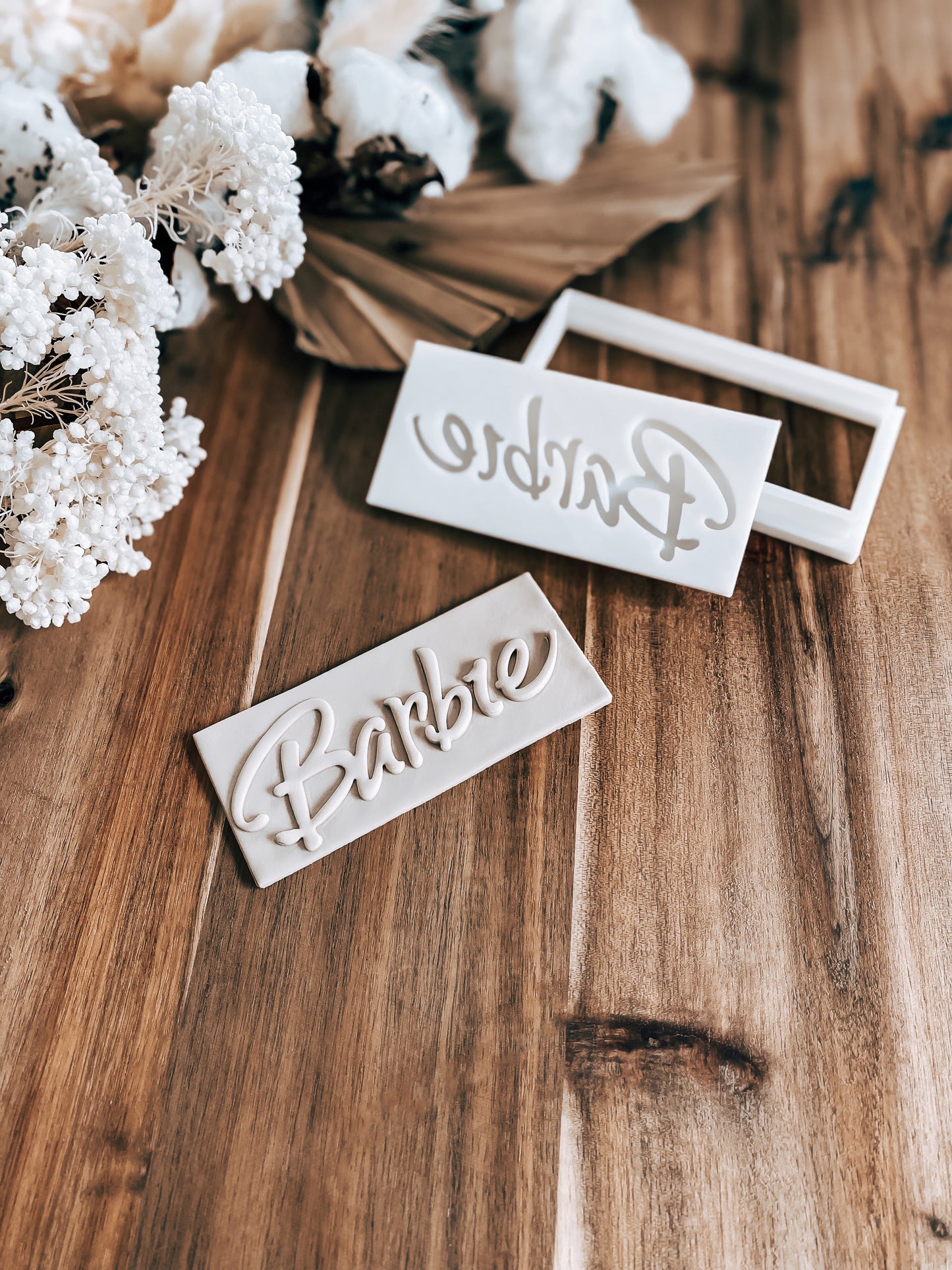 Doll Script Font - Cookie Stamp & Cutter - Fondant & Sugar Cookies