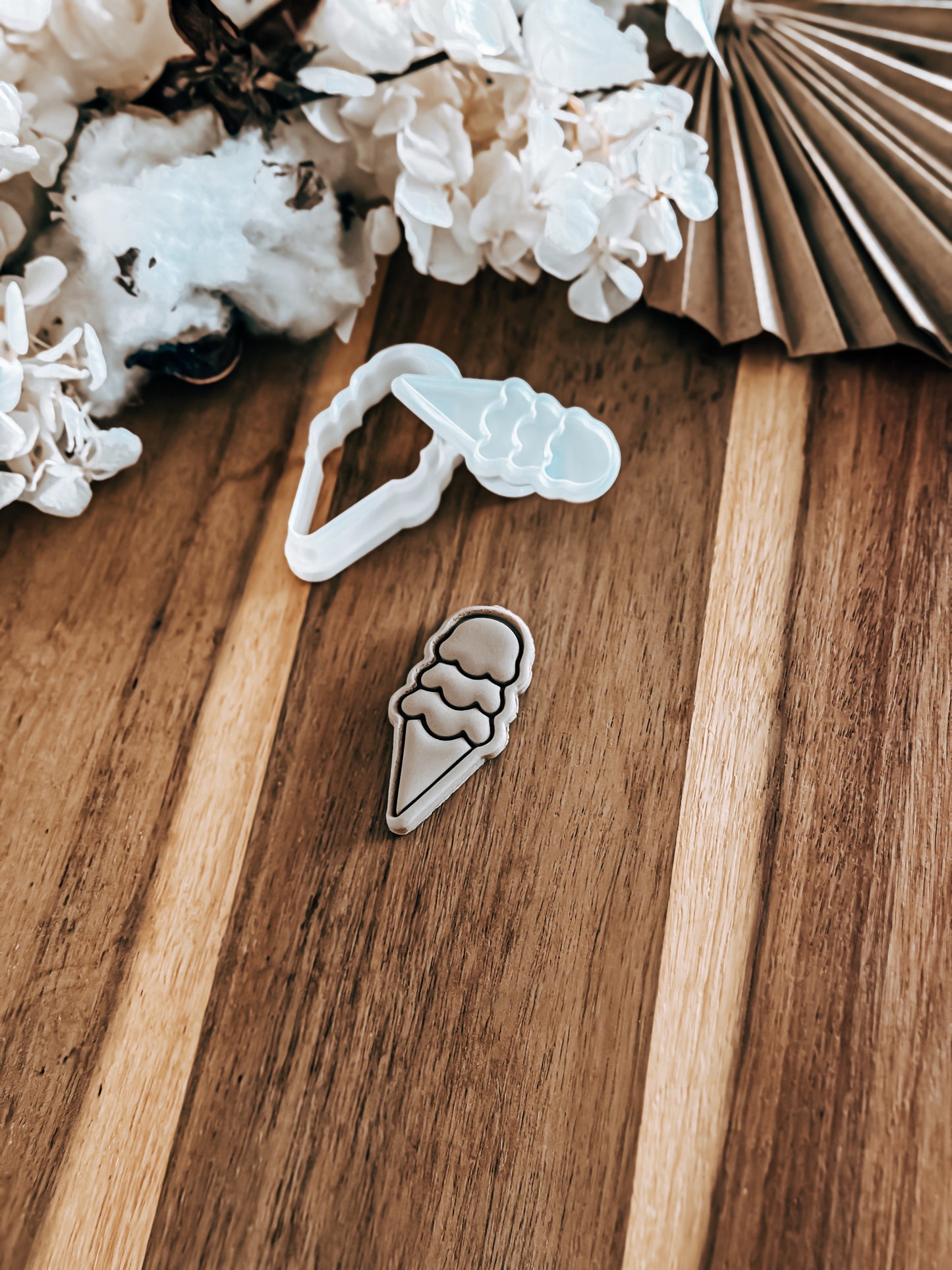 Mini Ice Cream (Triple Scoop) Stamp & Cutter - Perfect for Fondant & Sugar Cookies