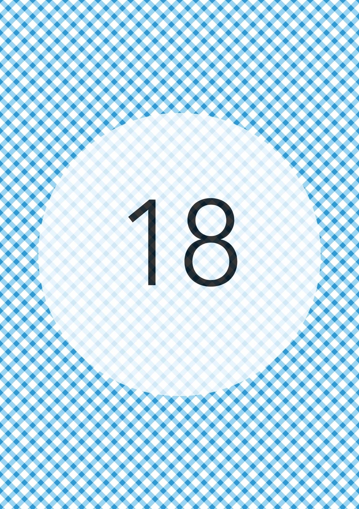 Aqua diagonal gingham edible image, Gingham Cross No.18, by O'Khach