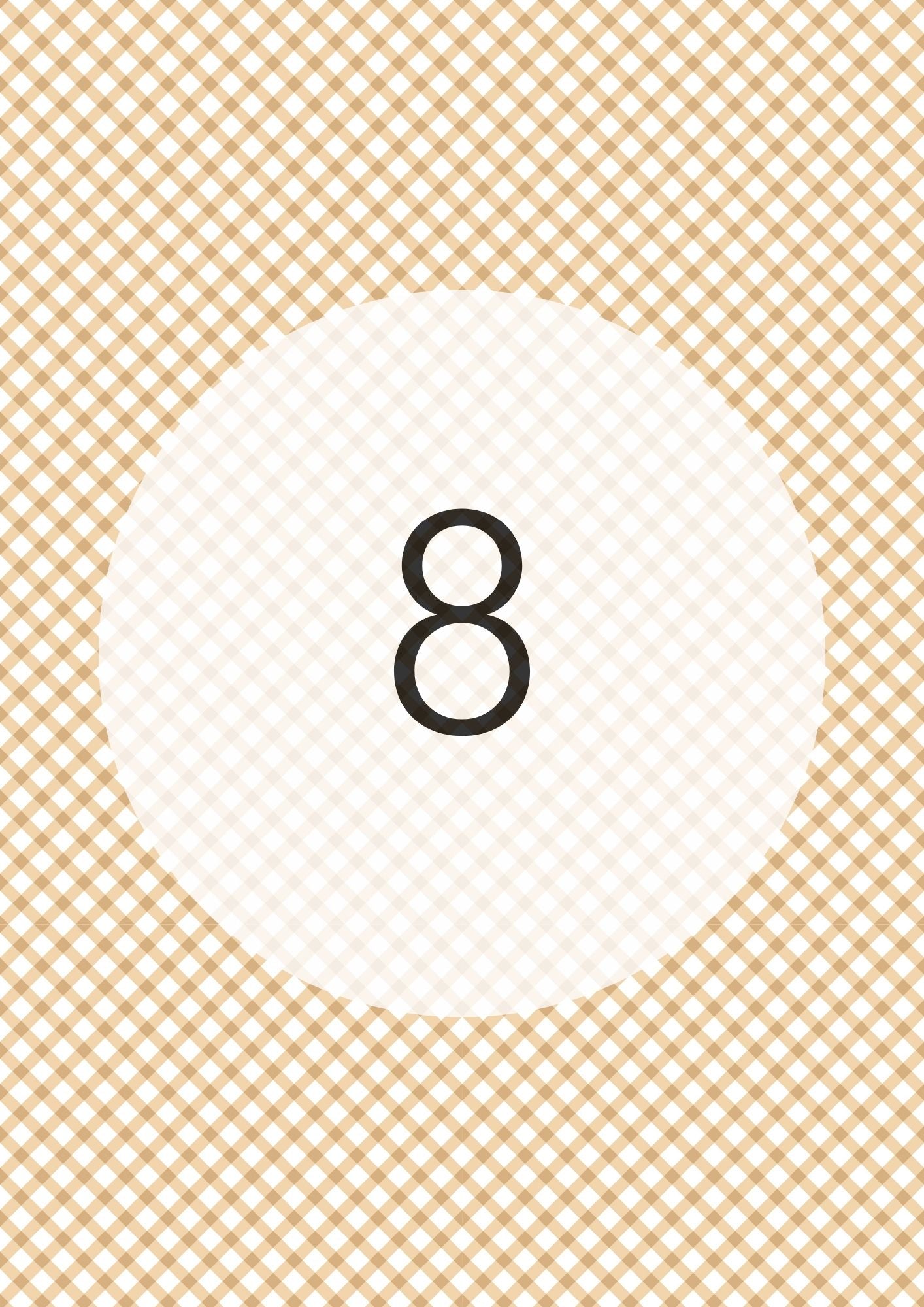 Caramel diagonal gingham edible image, Gingham Cross No.8, by O'Khach