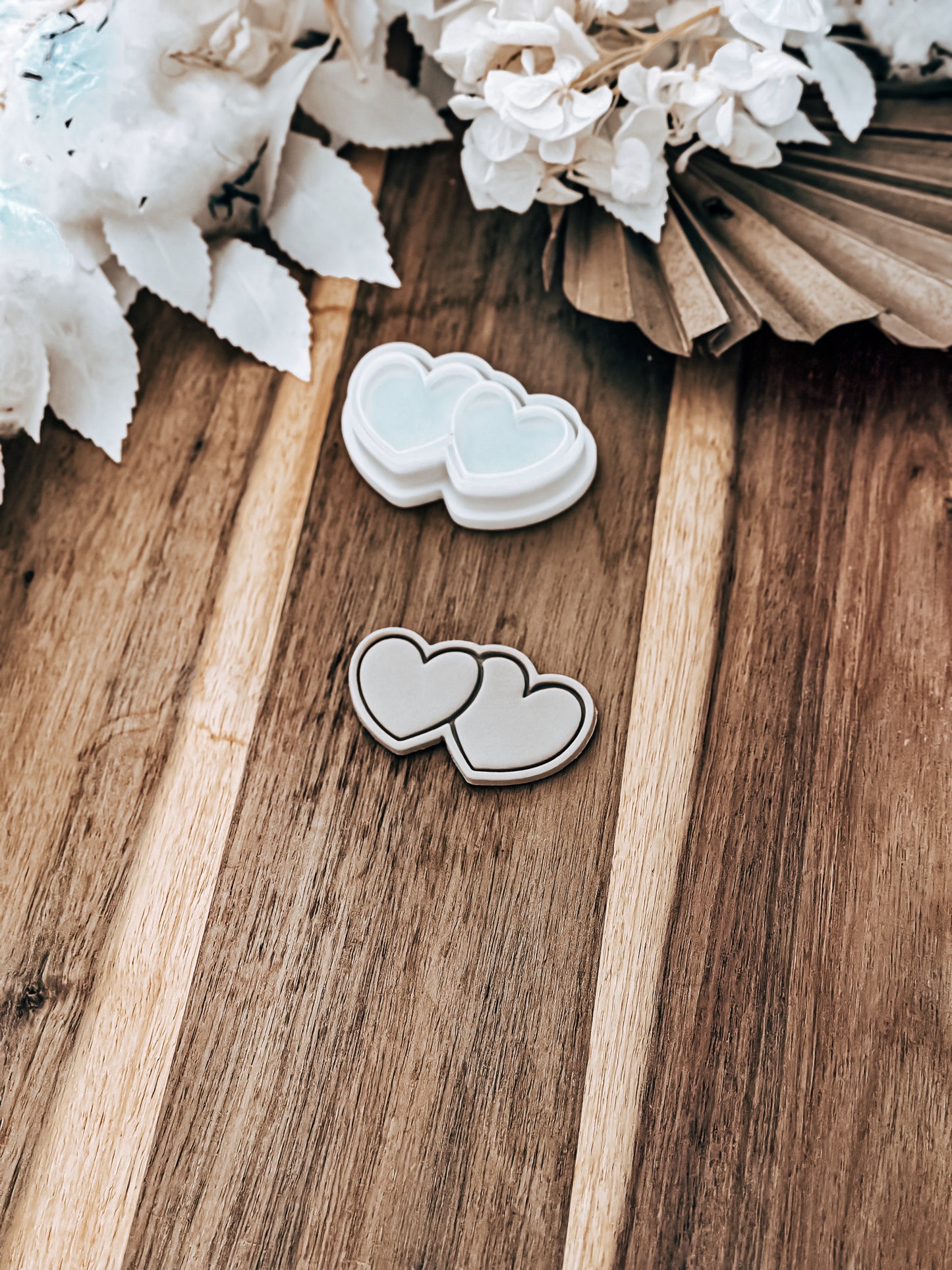 Mini Double Hearts - Cookie Stamp and Cutter - Ideal for Fondant & Sugar Cookies