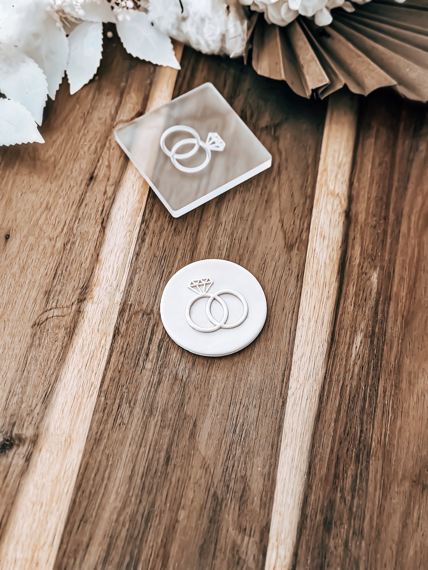 Mini Double Rings 'UP' Stamp - Perfect for Fondant & Sugar Cookies