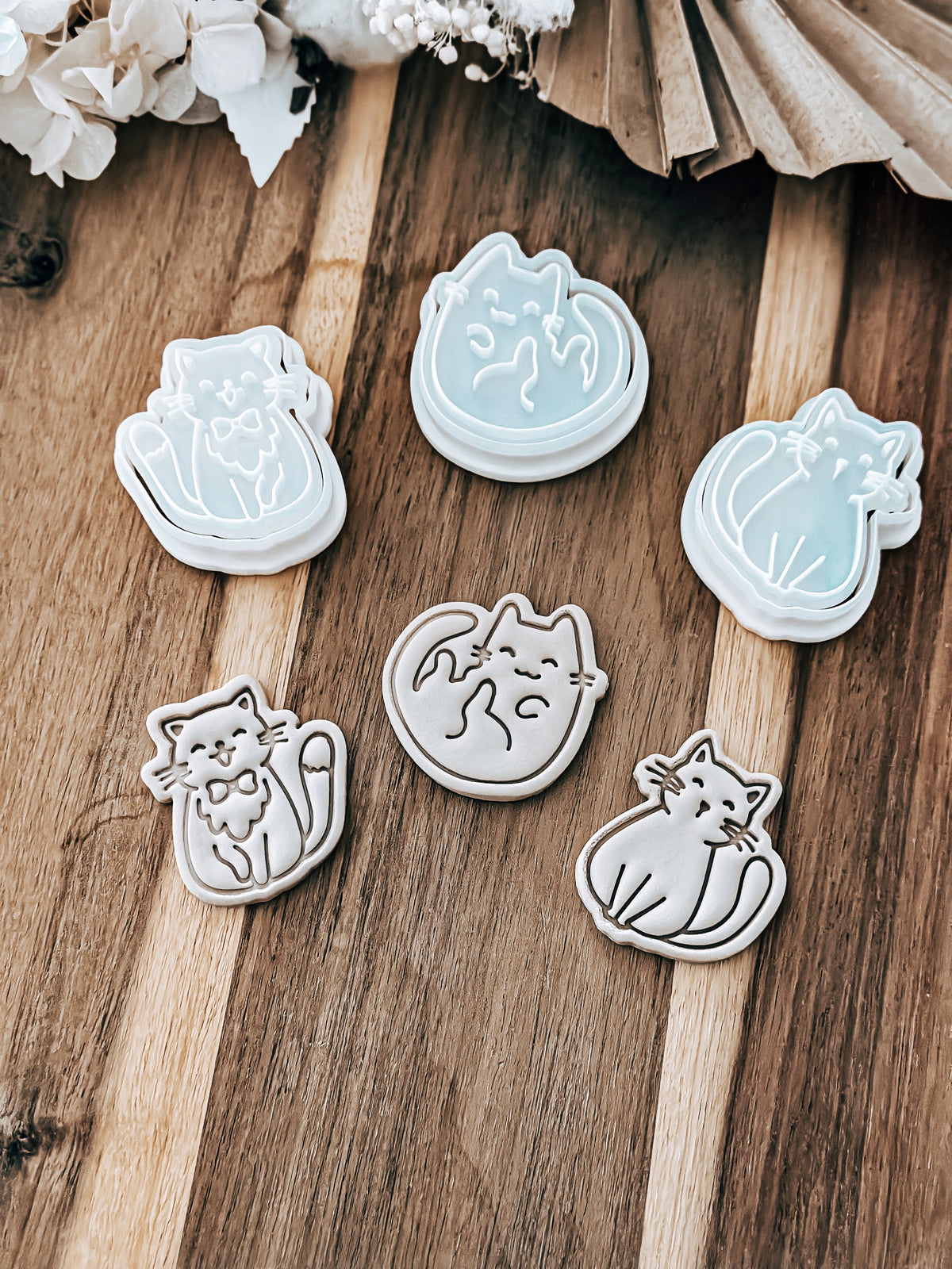 One of the Mini Cat designs stamped in fondant, view 5