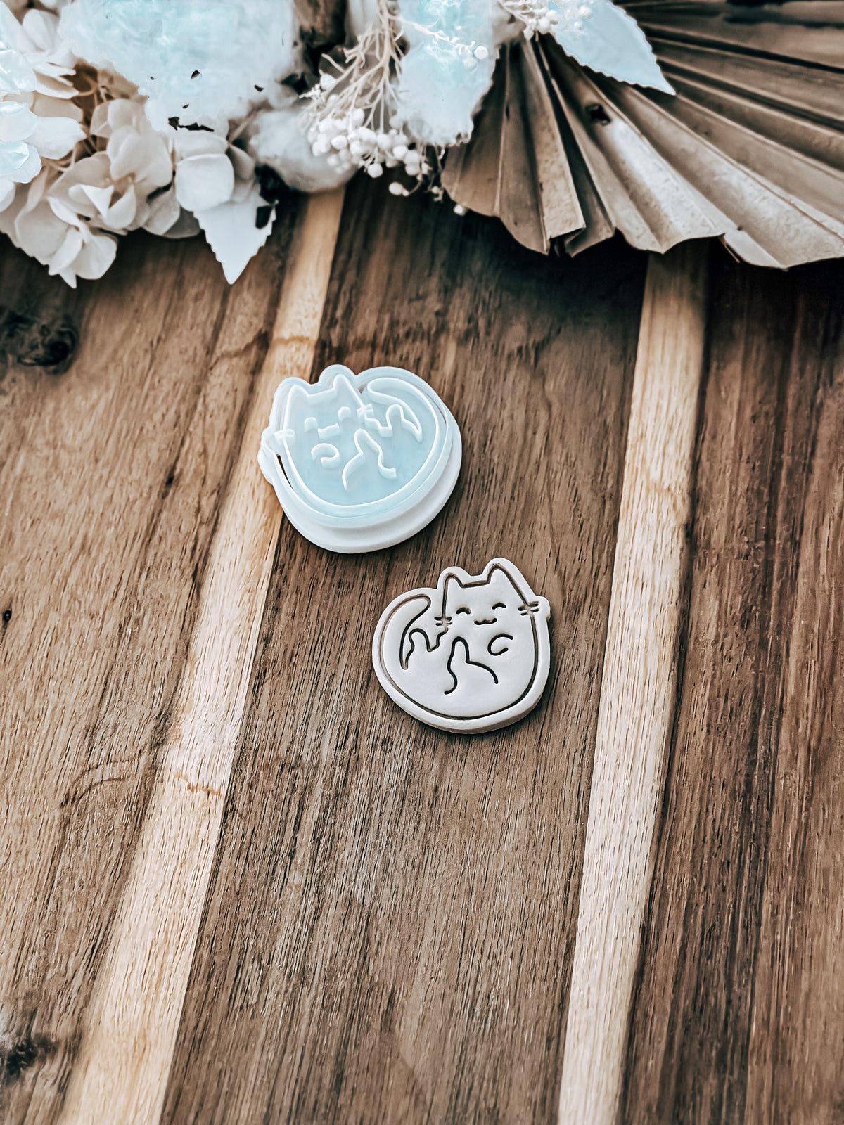 One of the Mini Cat designs stamped in fondant, view 3