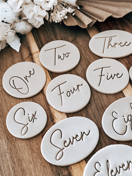 Cursive Number Range - Fondant & Sugar Cookies