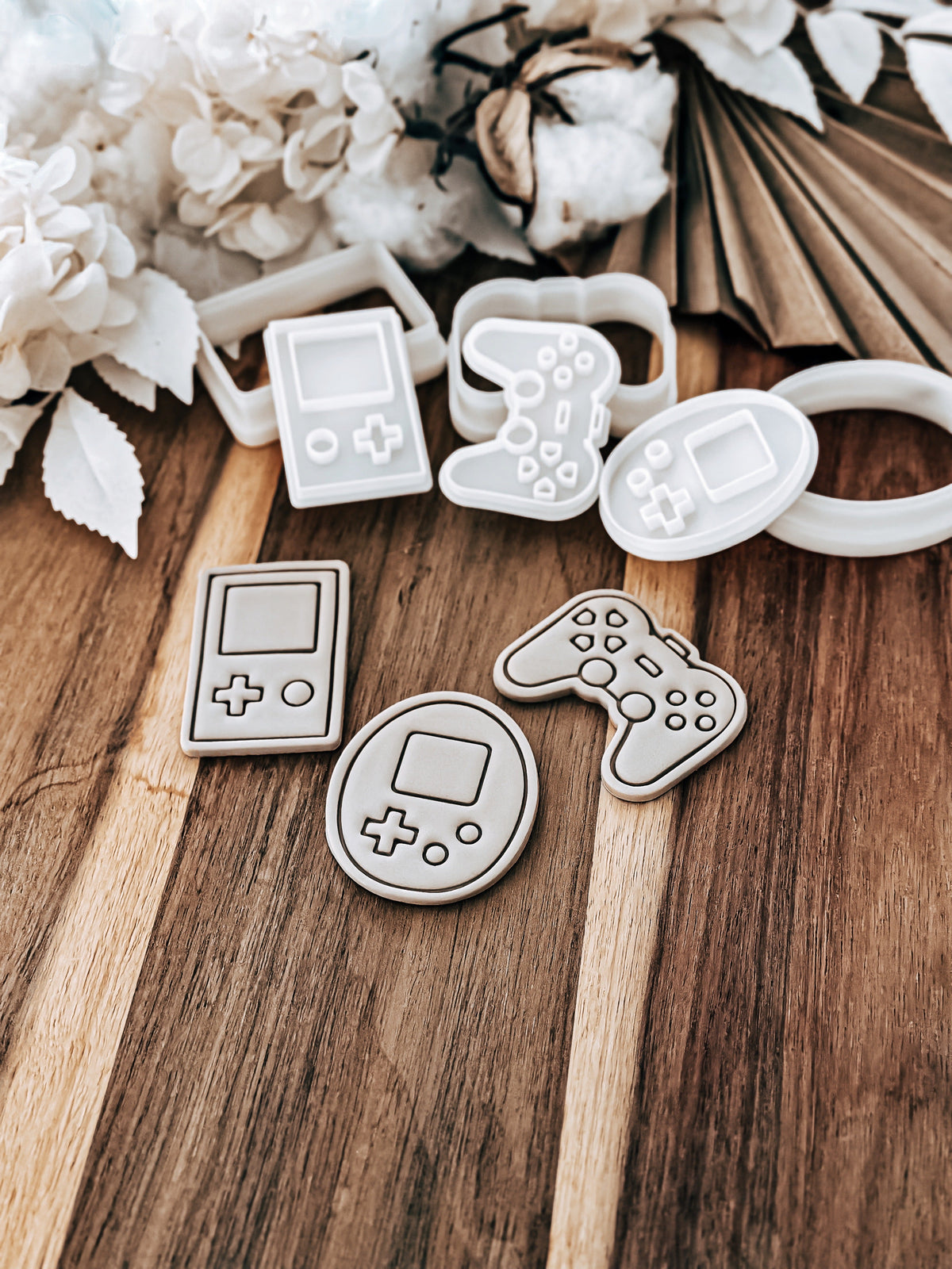 One of the Mini Gaming designs stamped in fondant, view 2