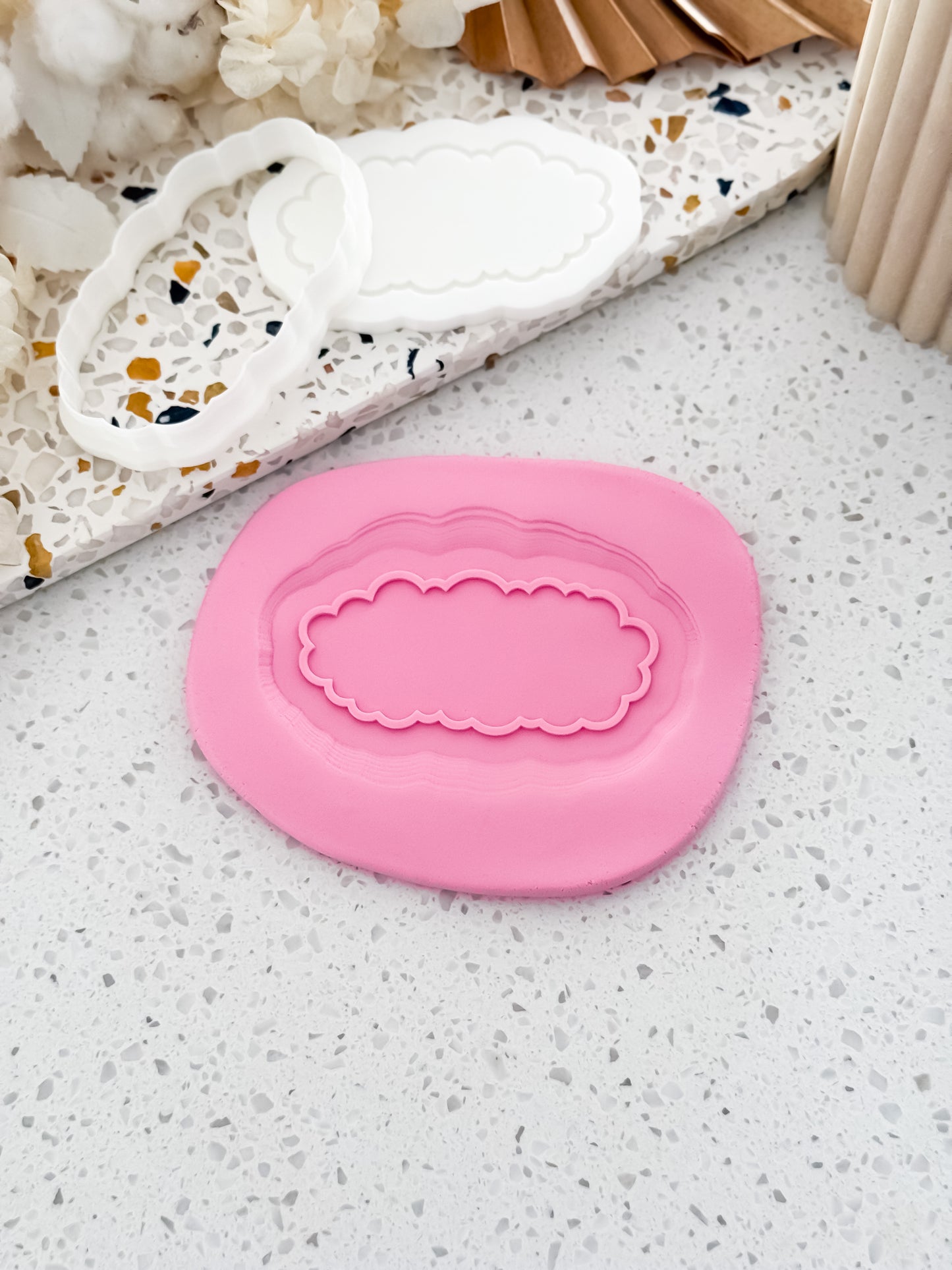 Little Railway Plaque (BLANK) Stamp & Cutter - Perfect for Fondant & Sugar Cookies