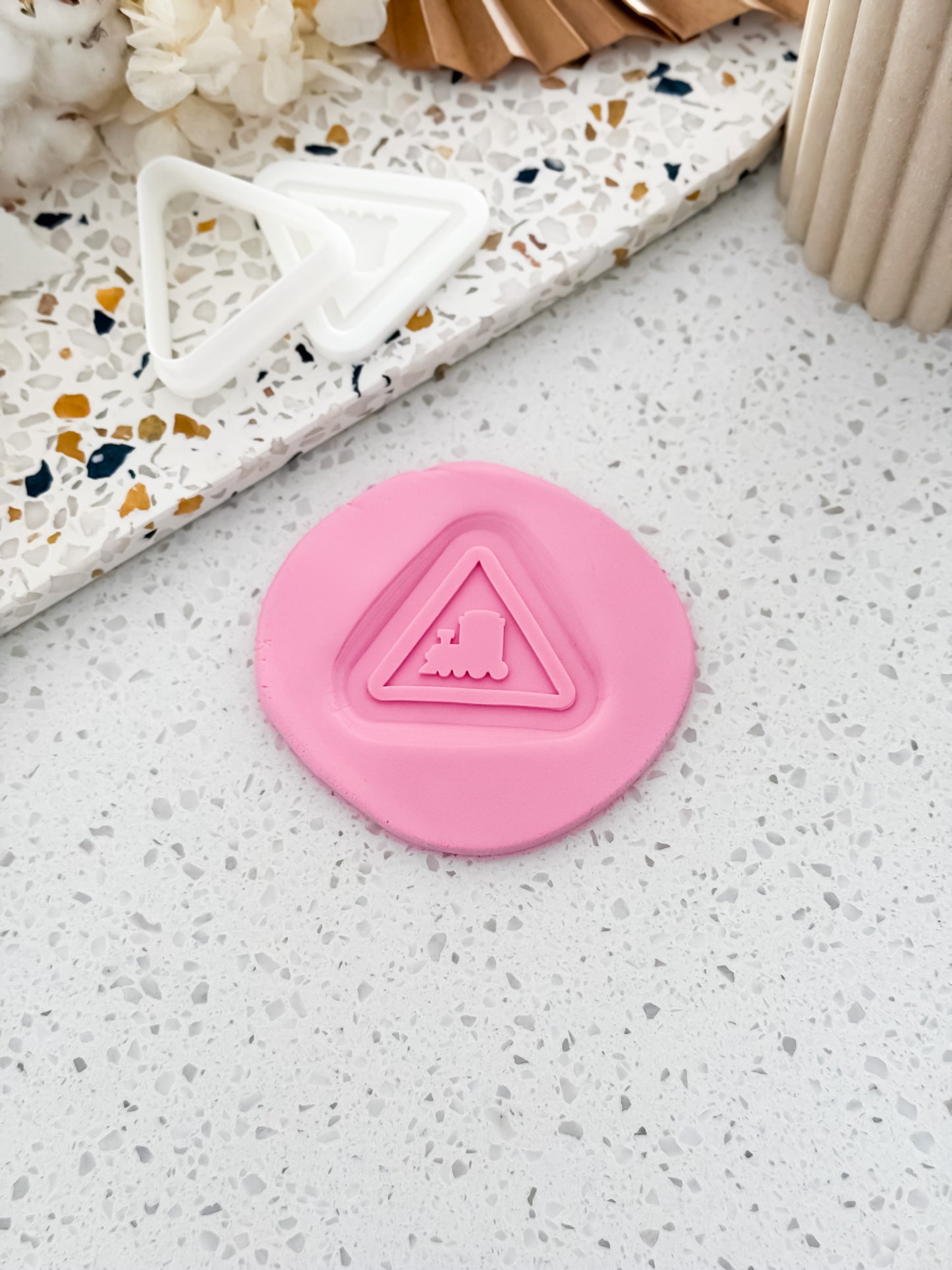Mini Choo Choo Warning Stamp & Cutter - Perfect for Fondant & Sugar Cookies