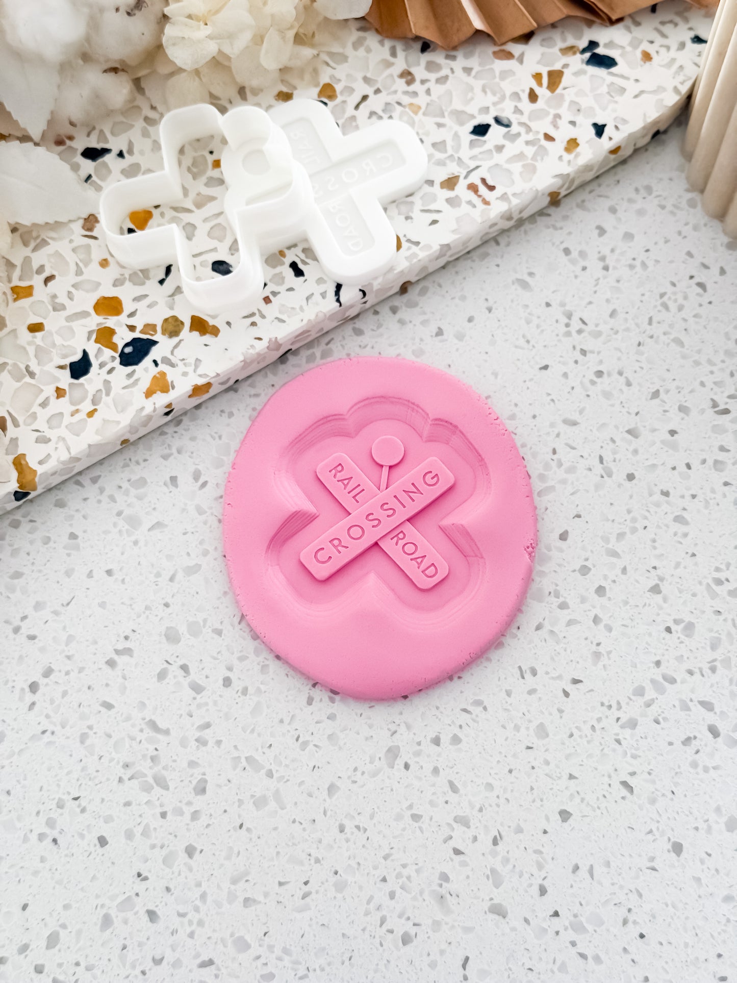 Mini Rail Road Crossing Stamp & Cutter - Perfect for Fondant & Sugar Cookies