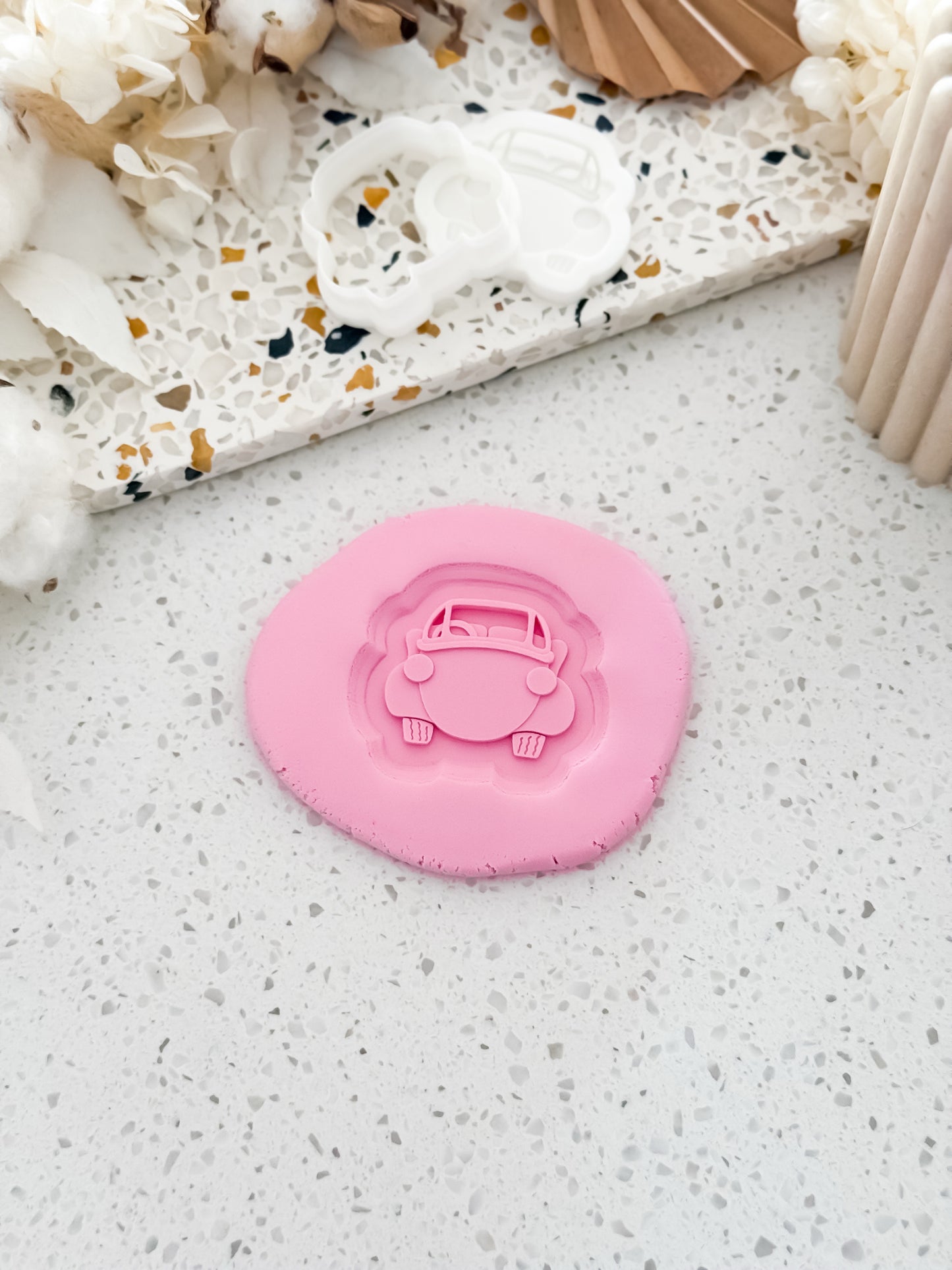 Mini Red Car (Wiggle Theme) Stamp & Cutter - Perfect for Fondant & Sugar Cookies