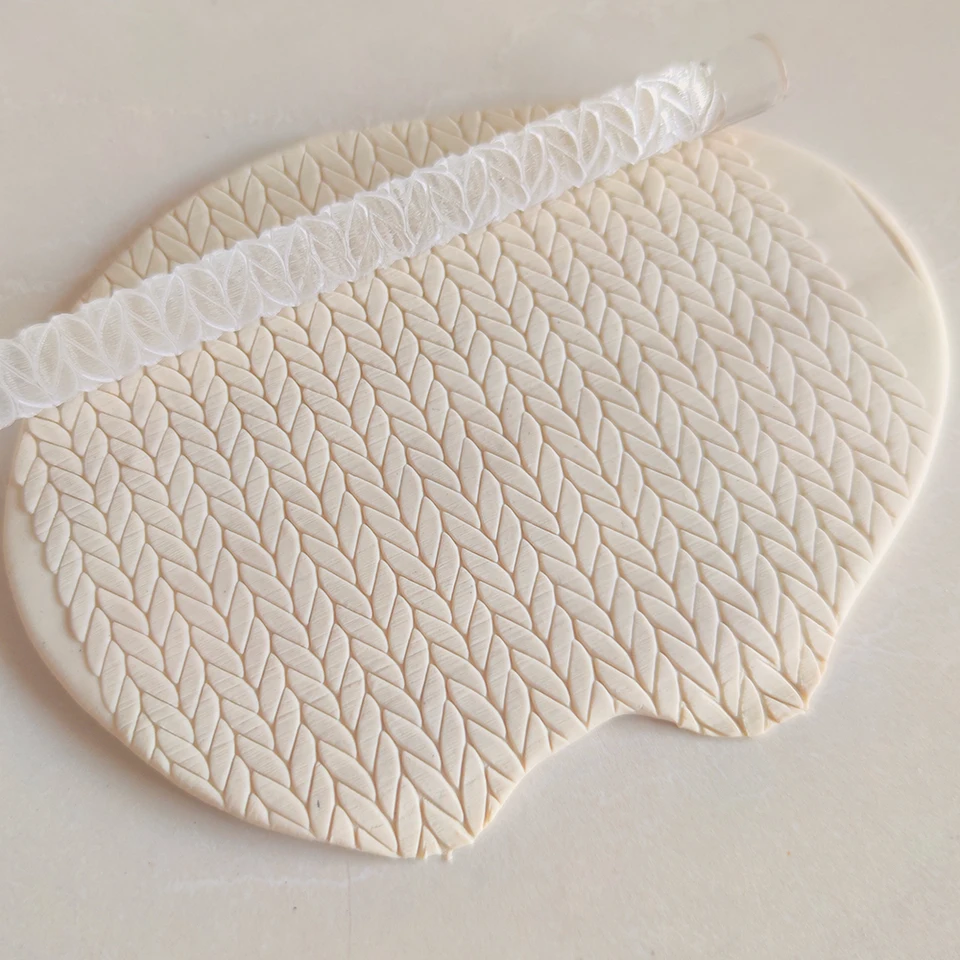 Knitted Pattern - Acrylic Embossing Rolling Pin – Fondant, Cookie & Clay Texture Roller