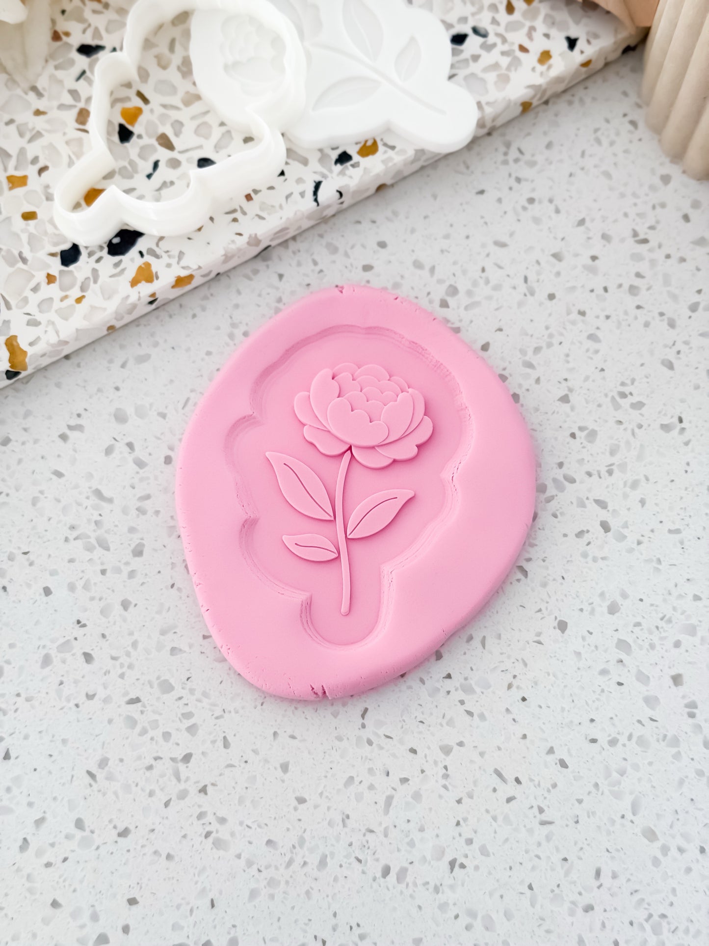 Peony Bloom Stamp & Cutter - Perfect for Fondant & Sugar Cookies