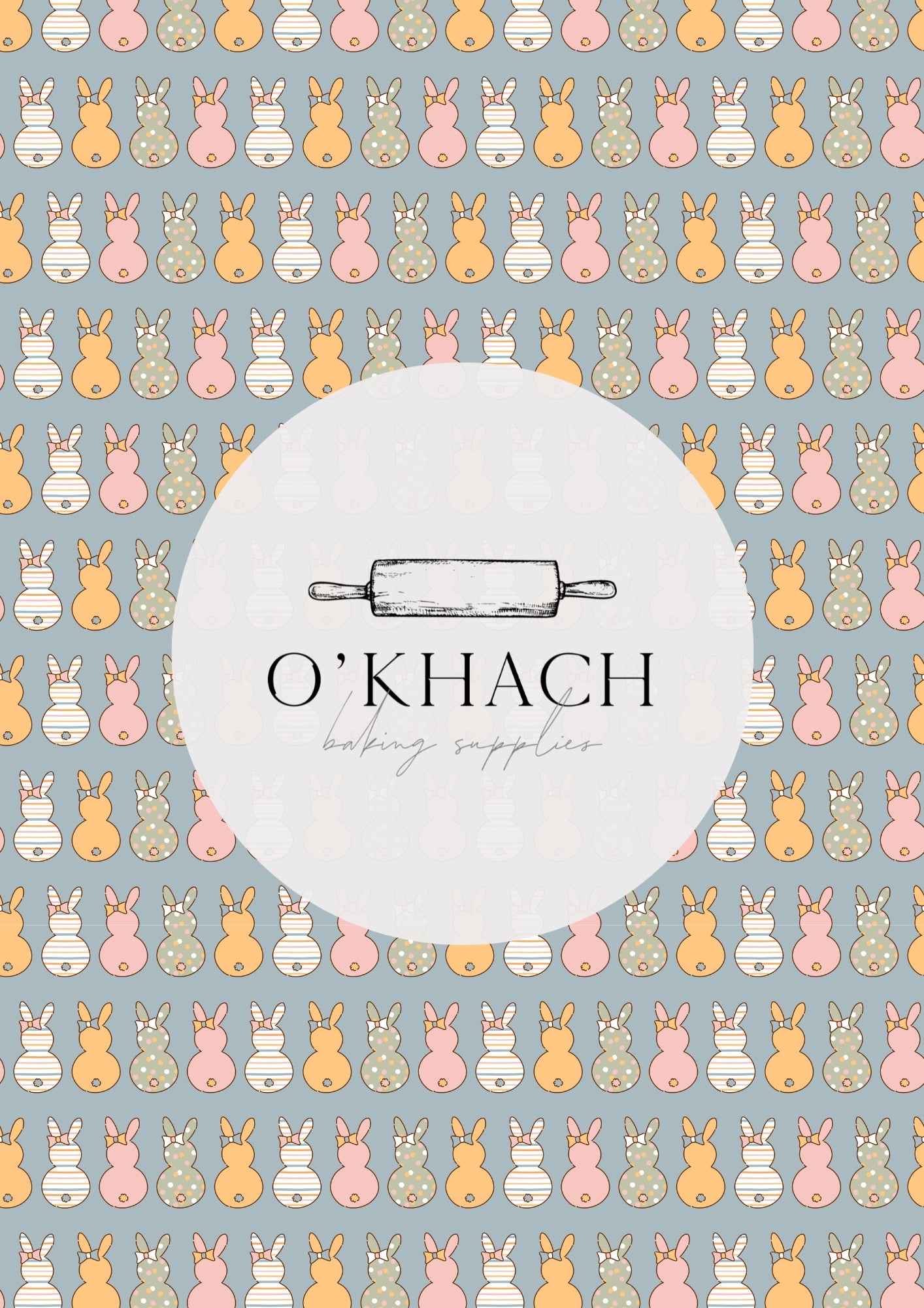Spring Bunny Pattern No.12 - Edible Image - O'Khach Baking Supplies