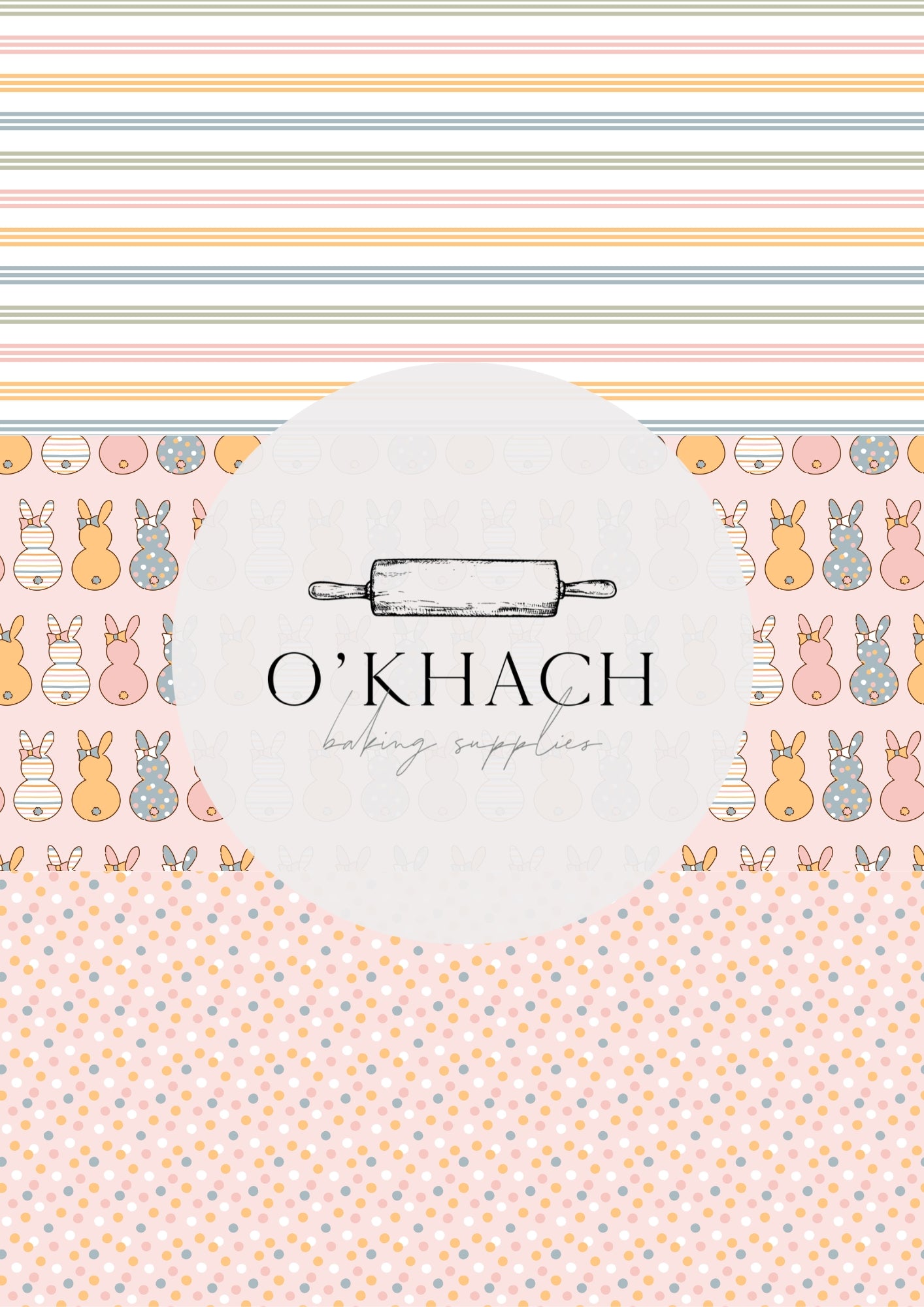 Spring Bunny Pattern No.16 - Edible Image - O'Khach Baking Supplies