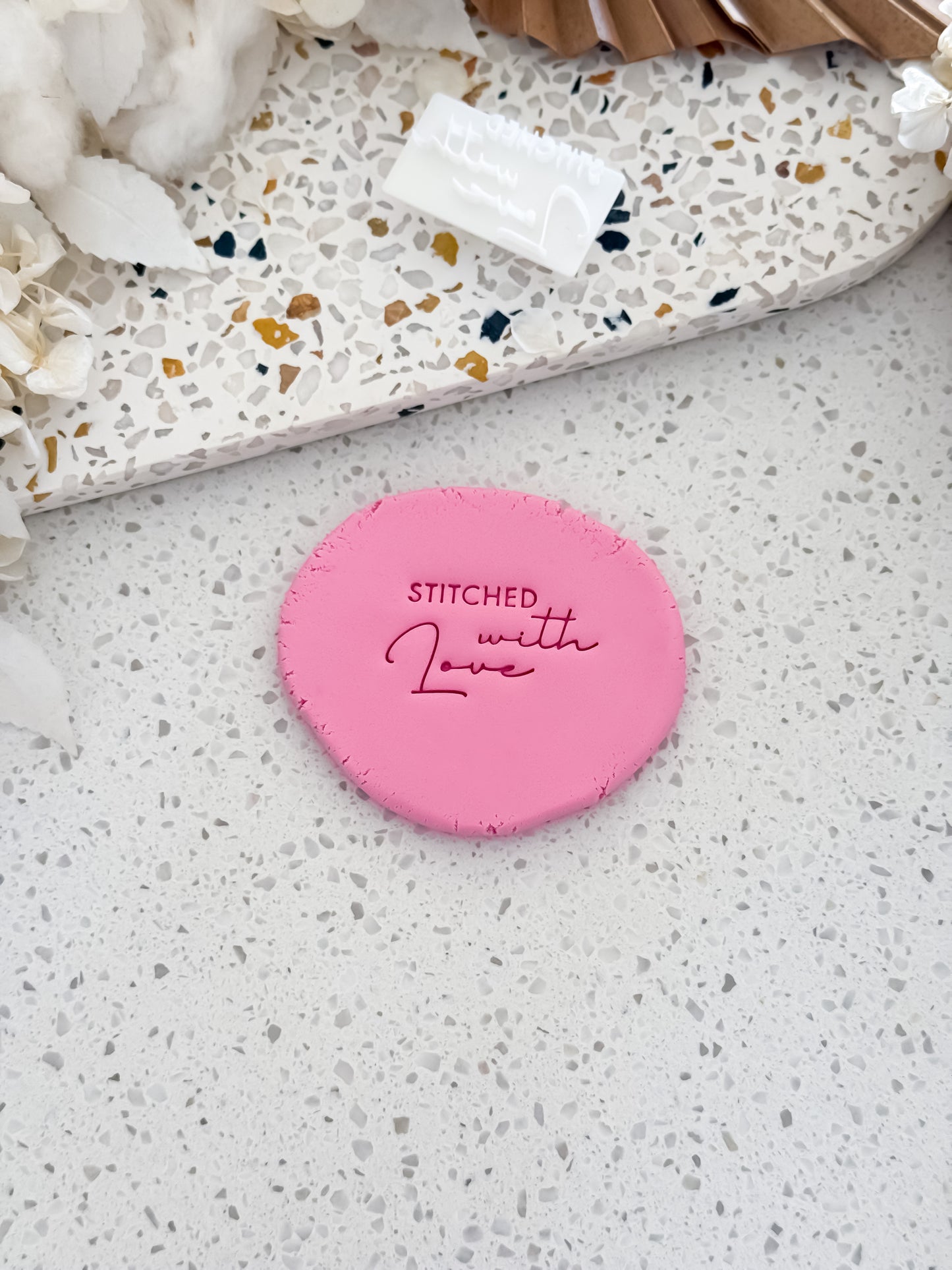 Stitched With Love Cookie Stamp - Perfect for Fondant, Sugar Cookies & Baking