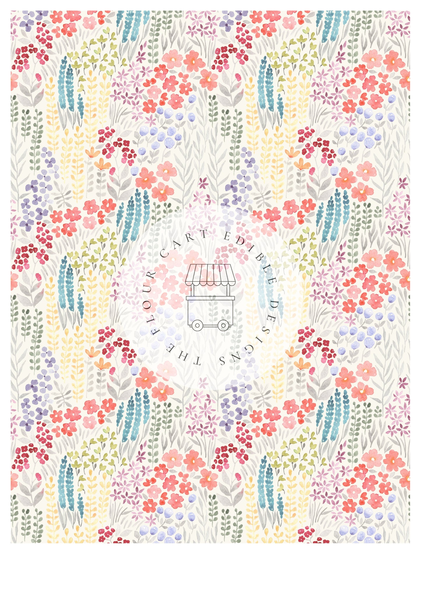 Floral Watercolour - The Flour Cart Edible Image - Premium from The Flour Cart - Just $16.99! Shop now at O'Khach Baking Supplies