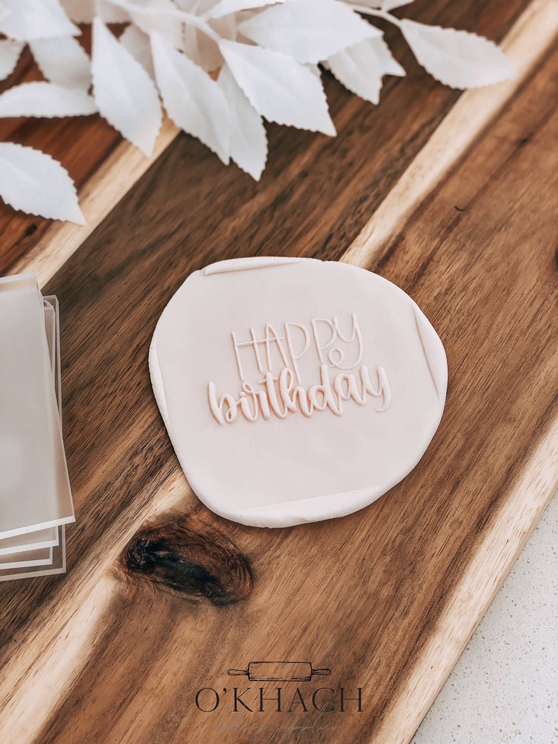 Happy Birthday 'UP' (Delight) Cookie Stamp - Fondant & Sugar Cookies