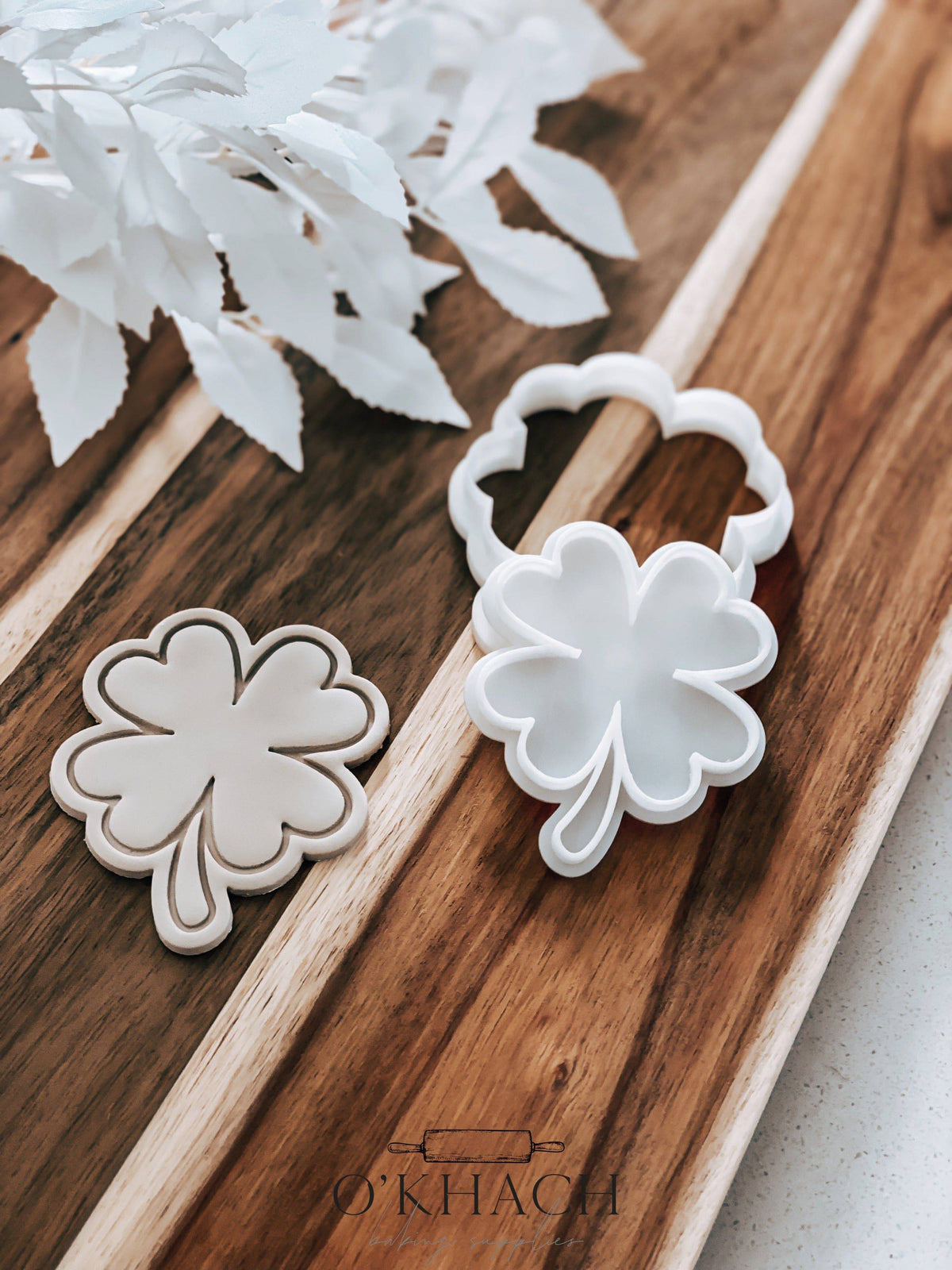 Four Leaf Clover Stamp and Cutter – Perfect for Fondant, Sugar Cookies & Baking
