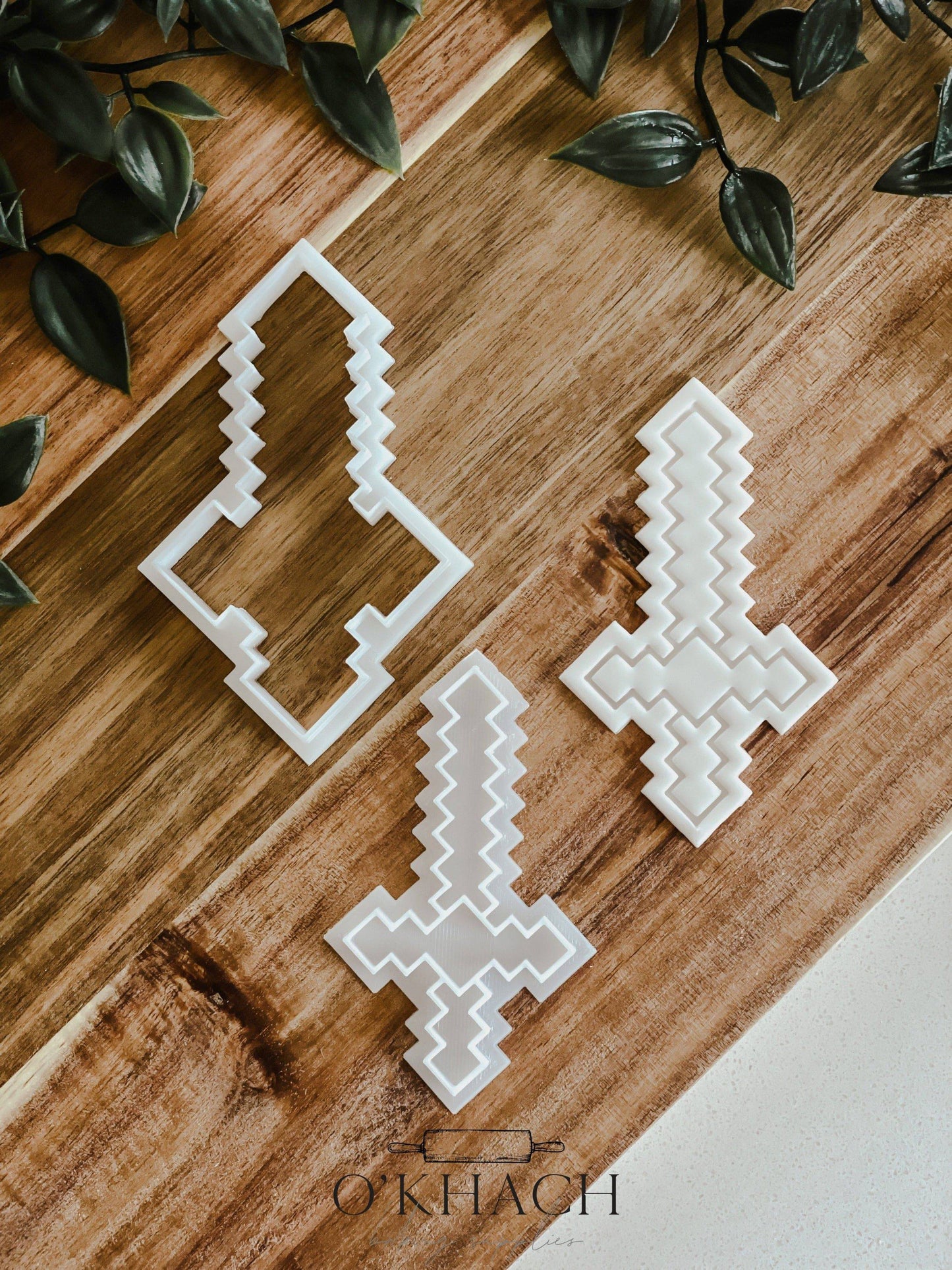 Pixel Sword Stamp & Cutter - Perfect for Fondant & Sugar Cookies