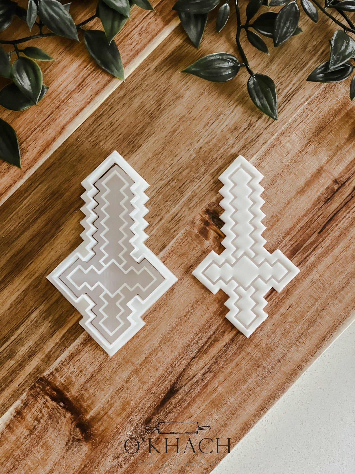 Pixel Sword Stamp & Cutter - Perfect for Fondant & Sugar Cookies