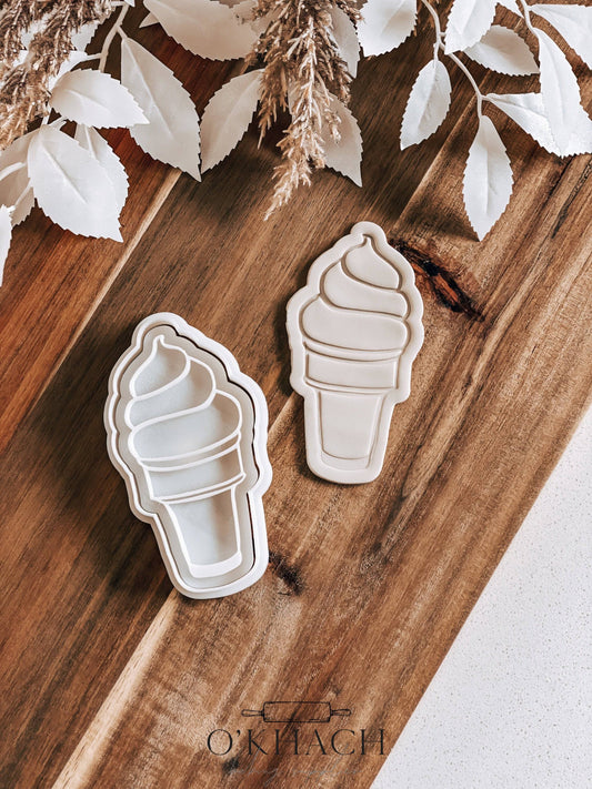 Soft Serve Stamp & Cutter - Perfect for Fondant & Sugar Cookies