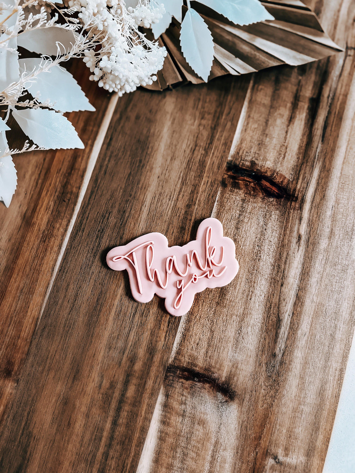 Thank you 'UP' (CURSIVE) Stamp & Cutter - Perfect for Fondant & Sugar Cookies